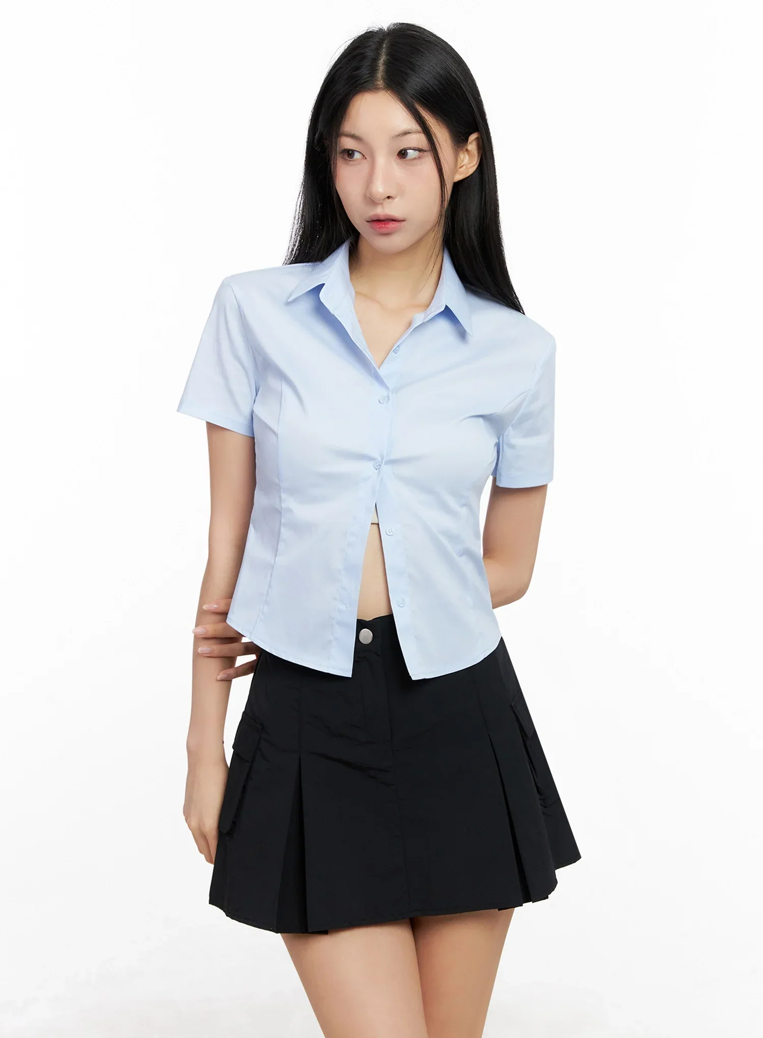 Classic Button-Up Short-Sleeve Shirt IG508 - Image 19