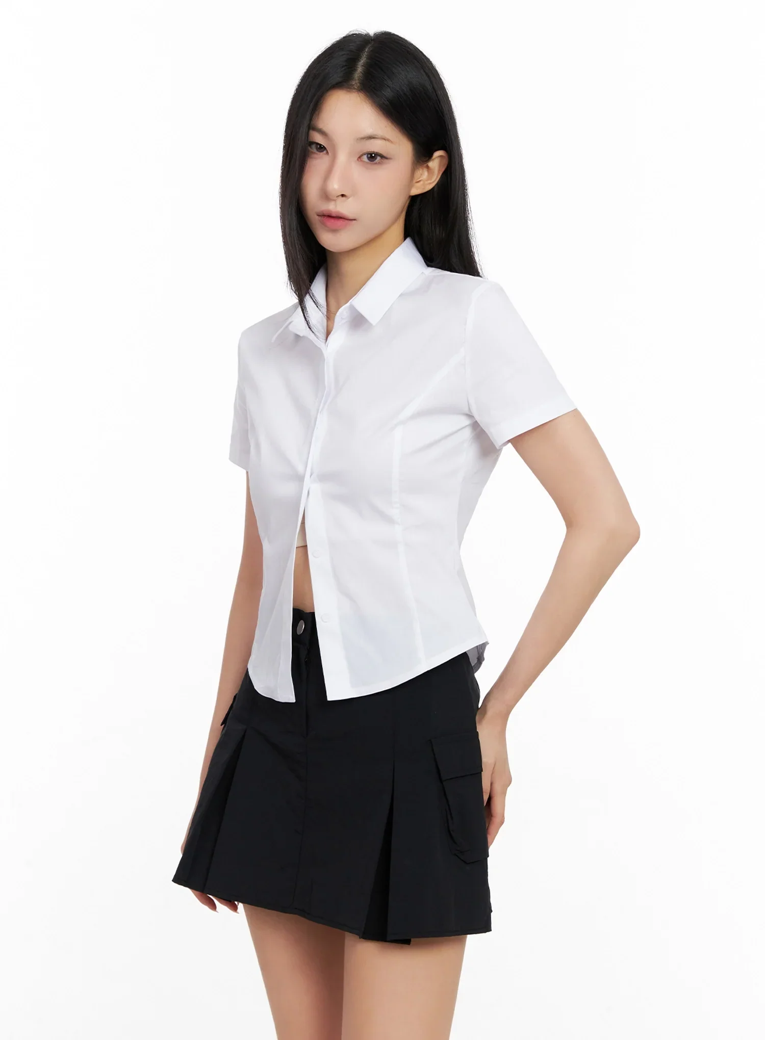 Classic Button-Up Short-Sleeve Shirt IG508 - Image 7