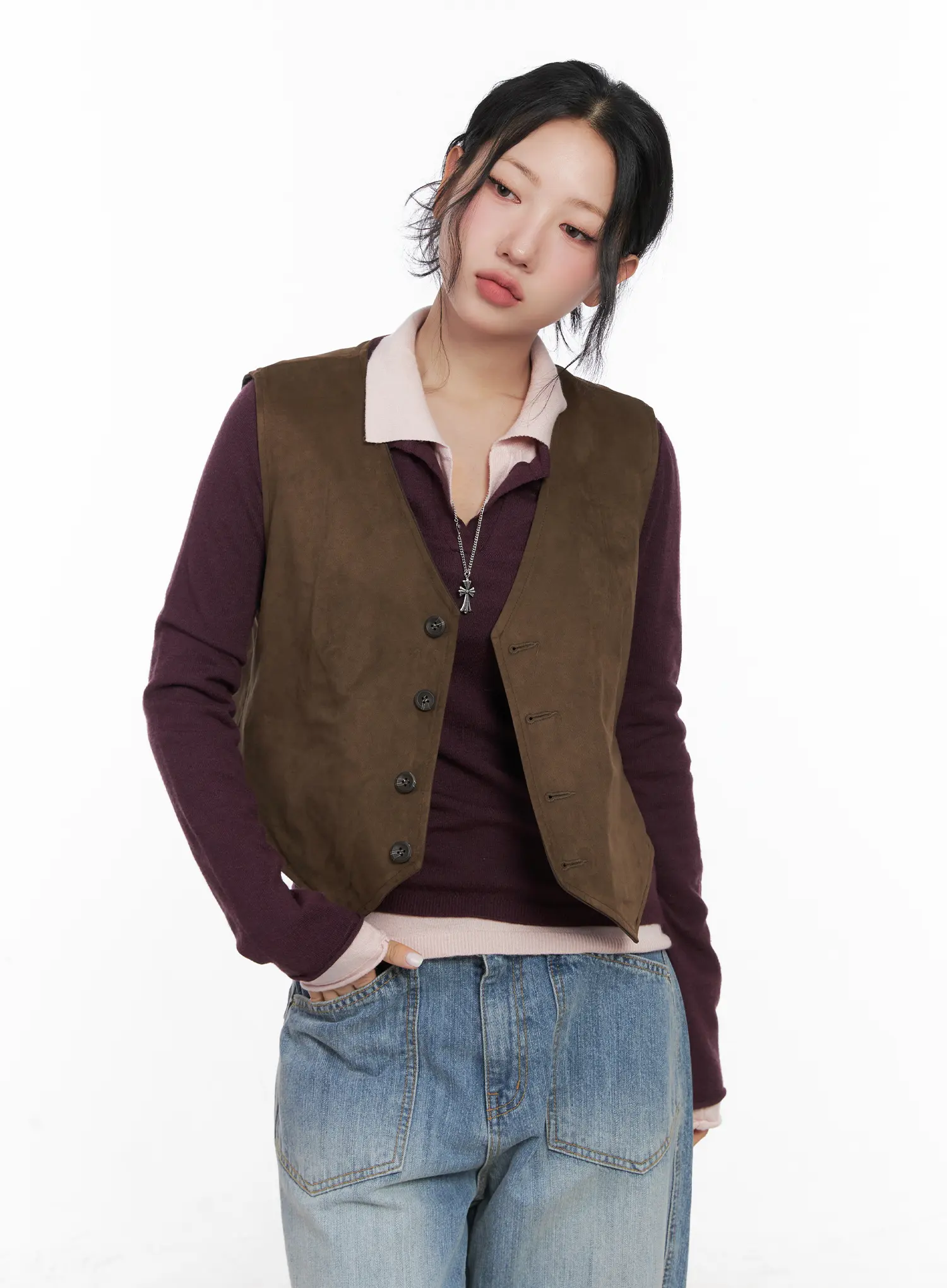 Classic Buttoned Reversible Vest CN514 - Image 10