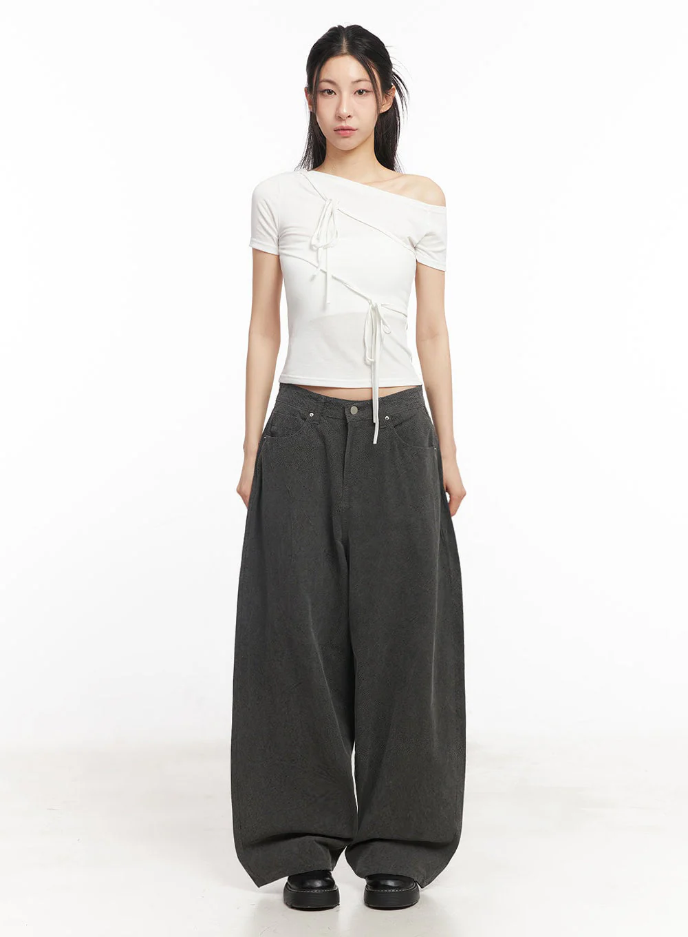Classic Cotton Wide-Leg Pants IY529 - Image 4