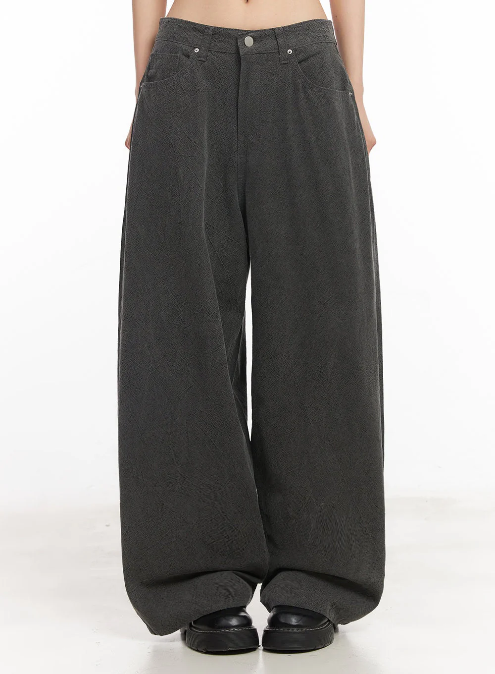 Classic Cotton Wide-Leg Pants IY529 - Image 5