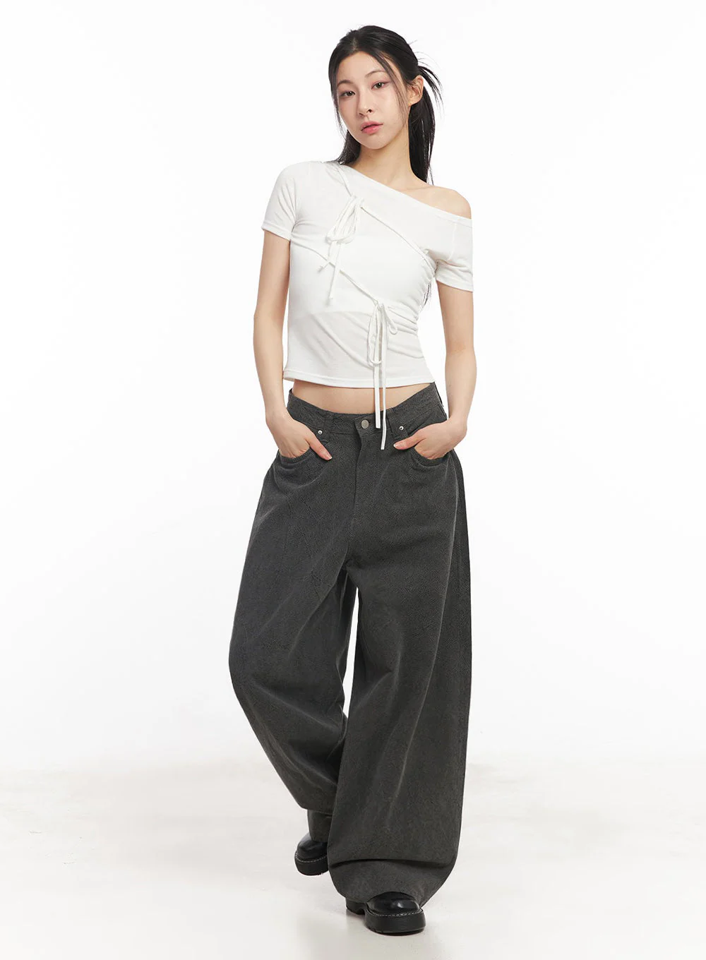 Classic Cotton Wide-Leg Pants IY529 - Image 6