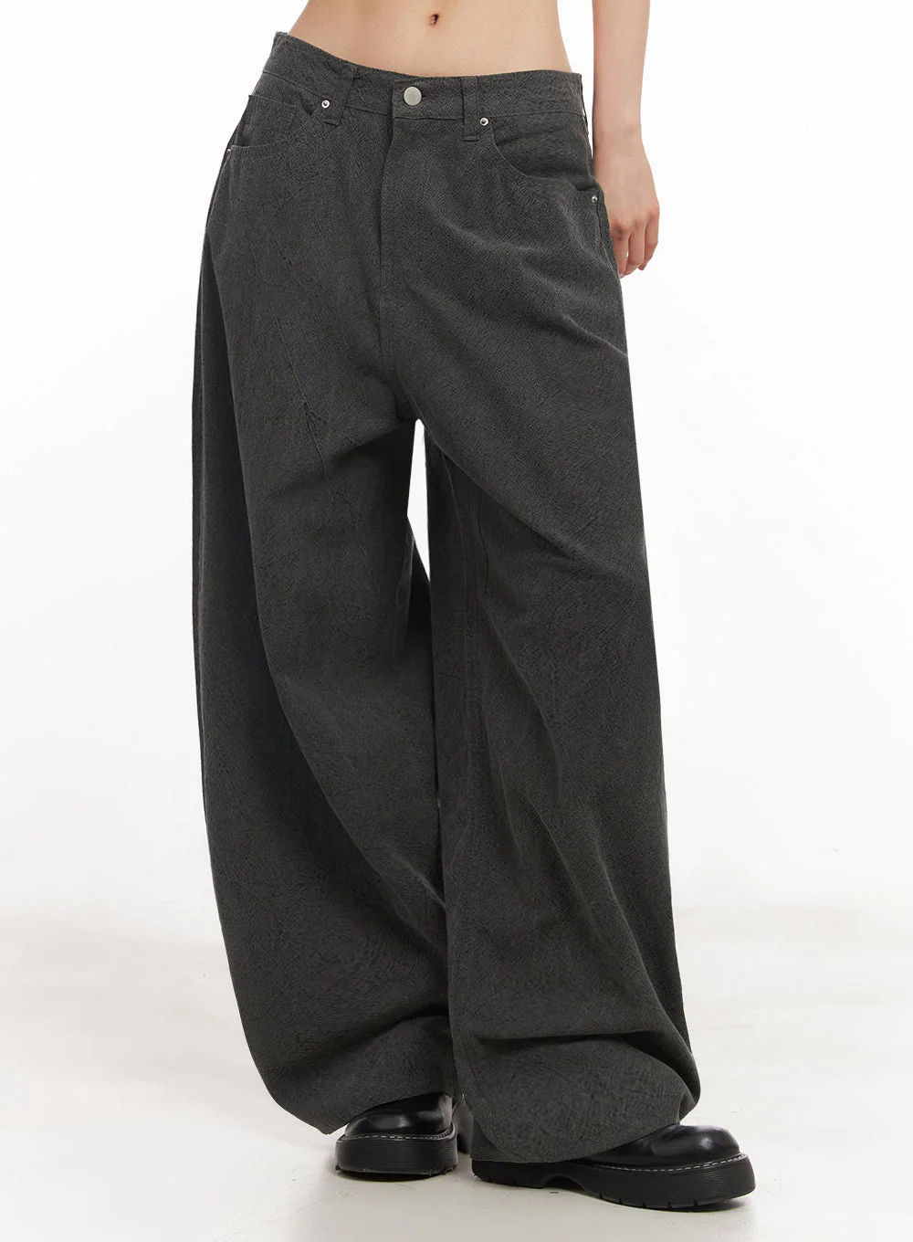 Classic Cotton Wide-Leg Pants IY529 - Image 8