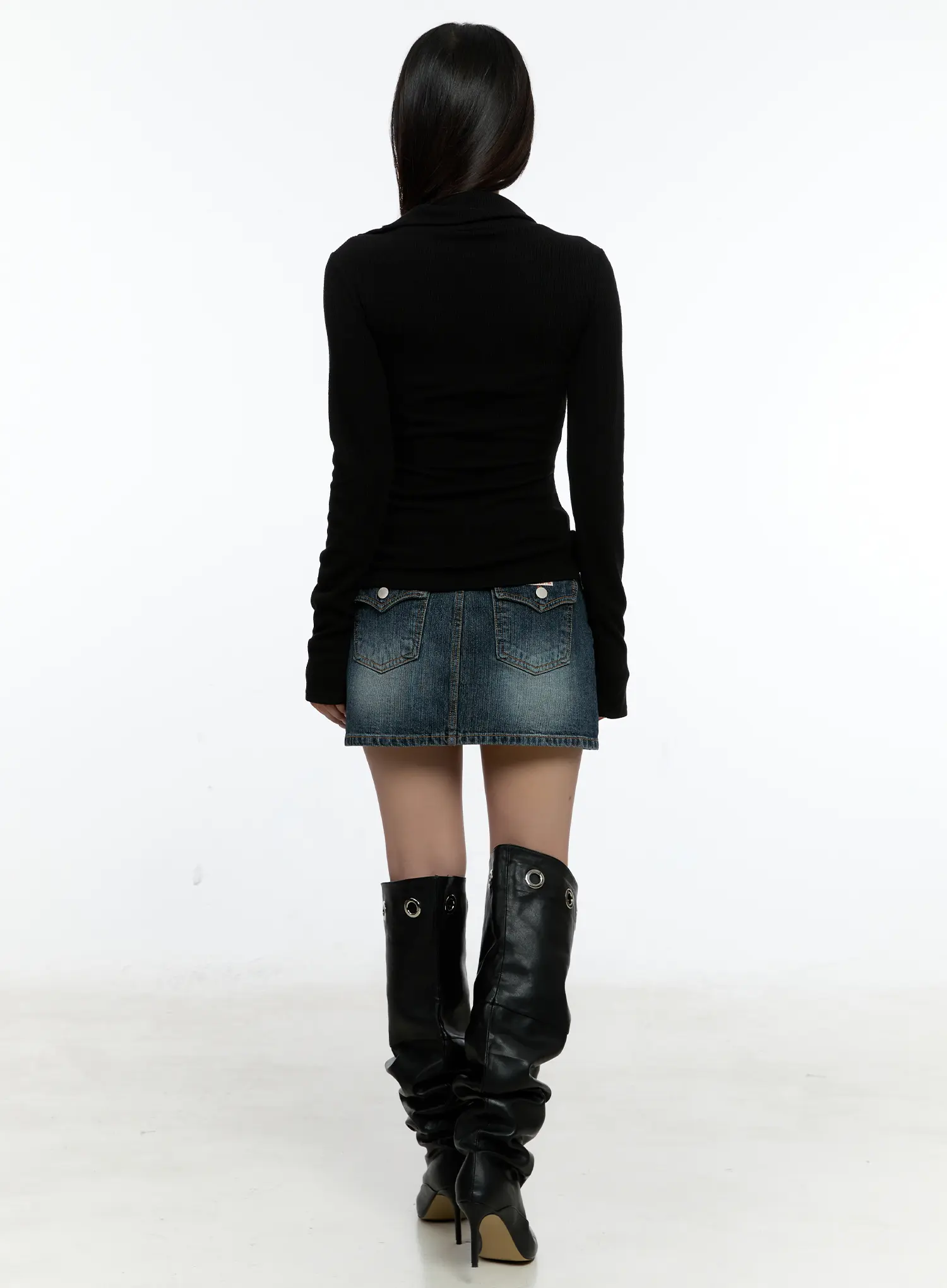 Classic Denim Mini Skirt CS517 - Image 4
