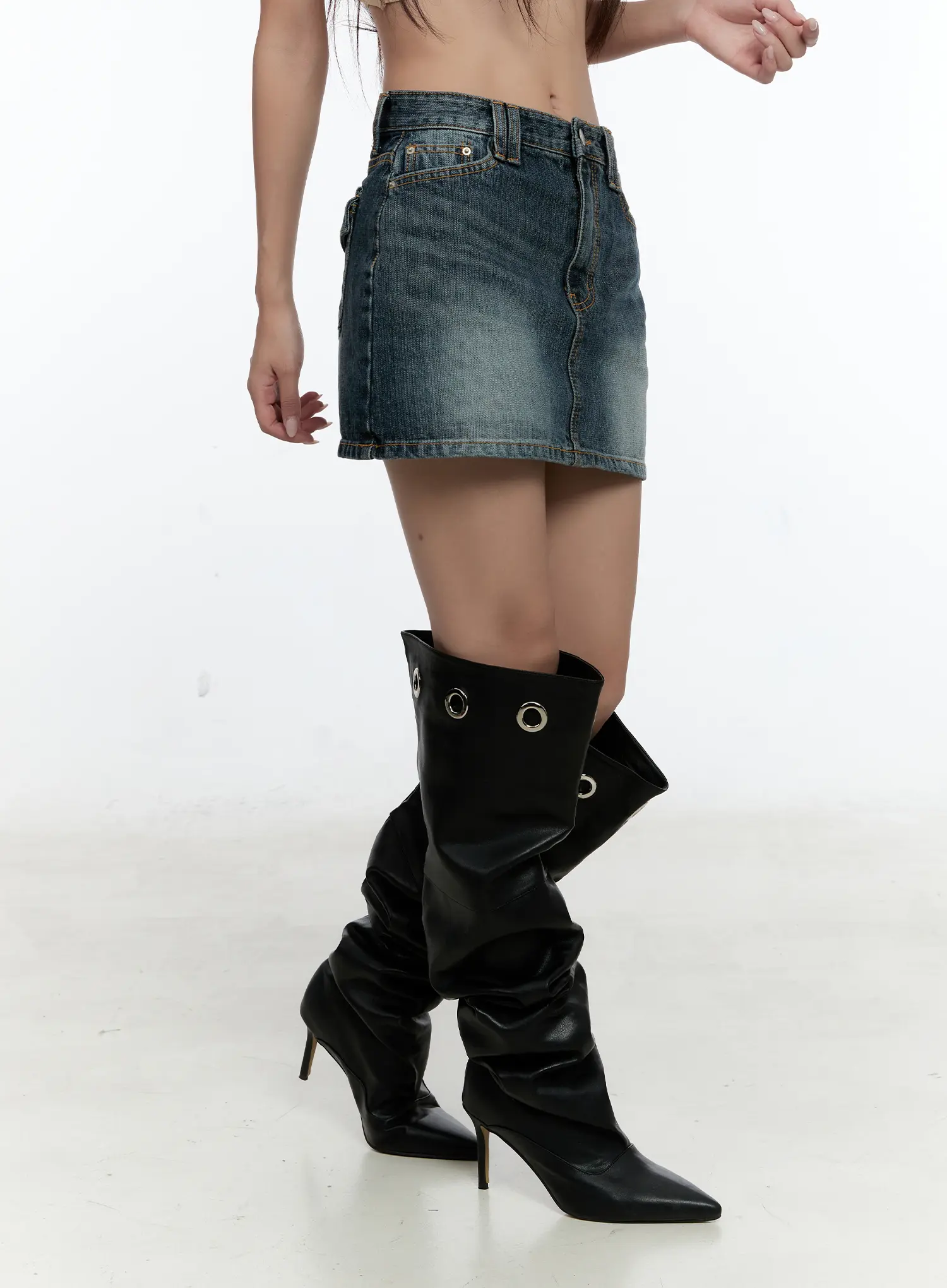 Classic Denim Mini Skirt CS517 - Image 5
