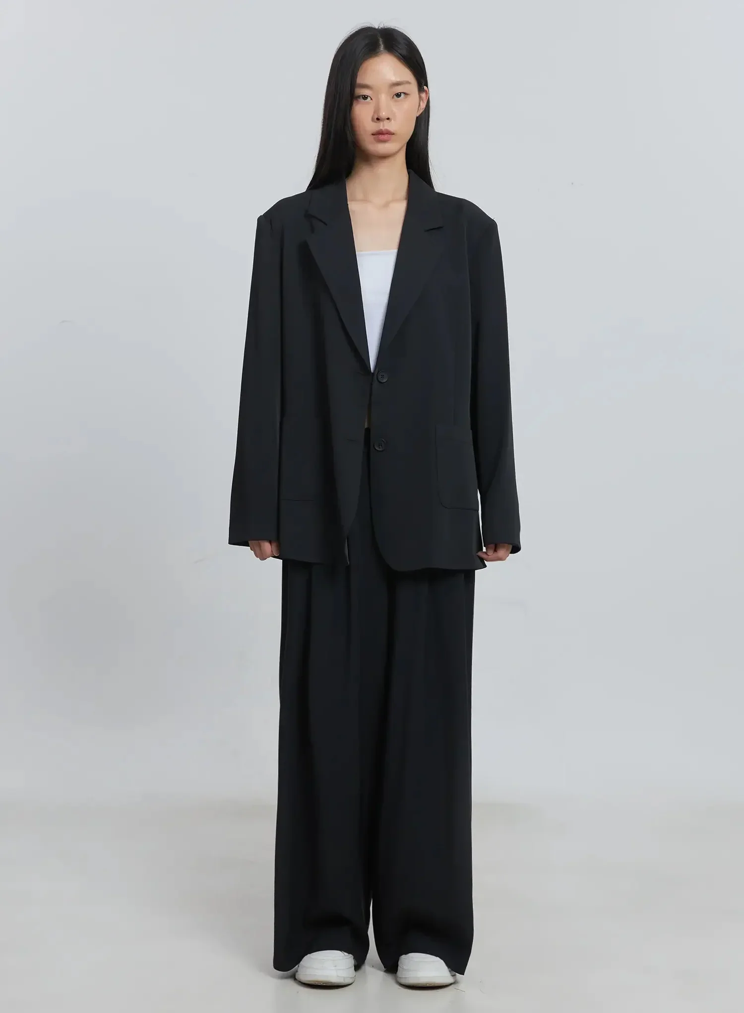Classic Oversized Blazer (Black) IU512 - Image 11