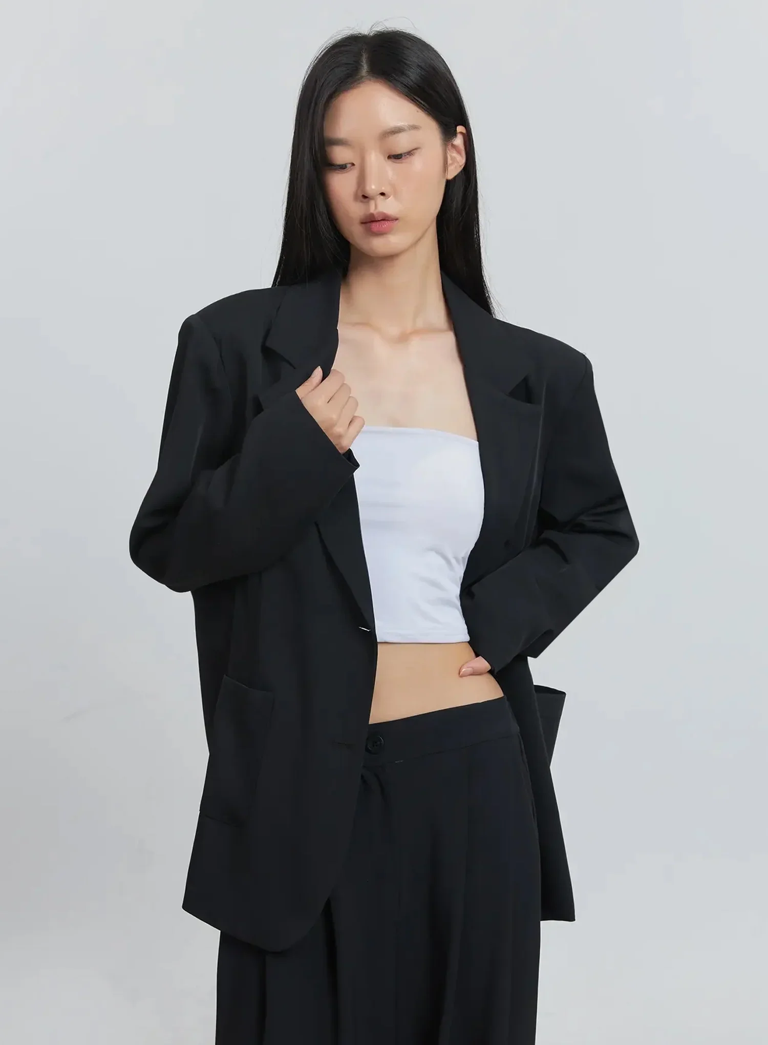 Classic Oversized Blazer (Black) IU512 - Image 3