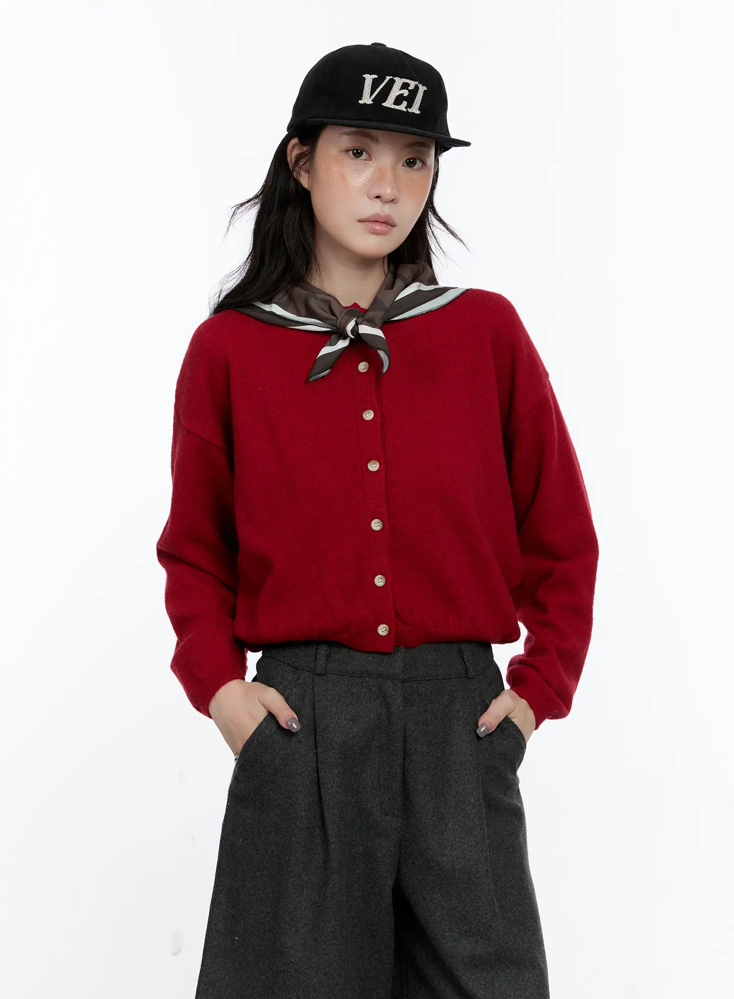 Classic Round Neck Cardigan CN517 - Image 10