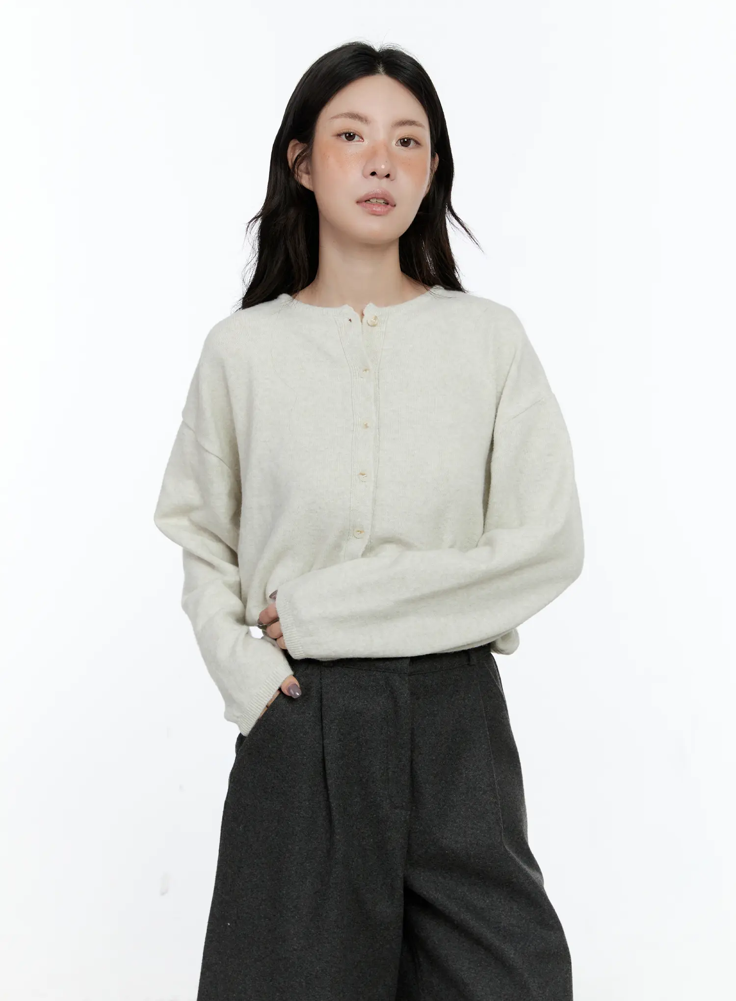 Classic Round Neck Cardigan CN517 - Image 11