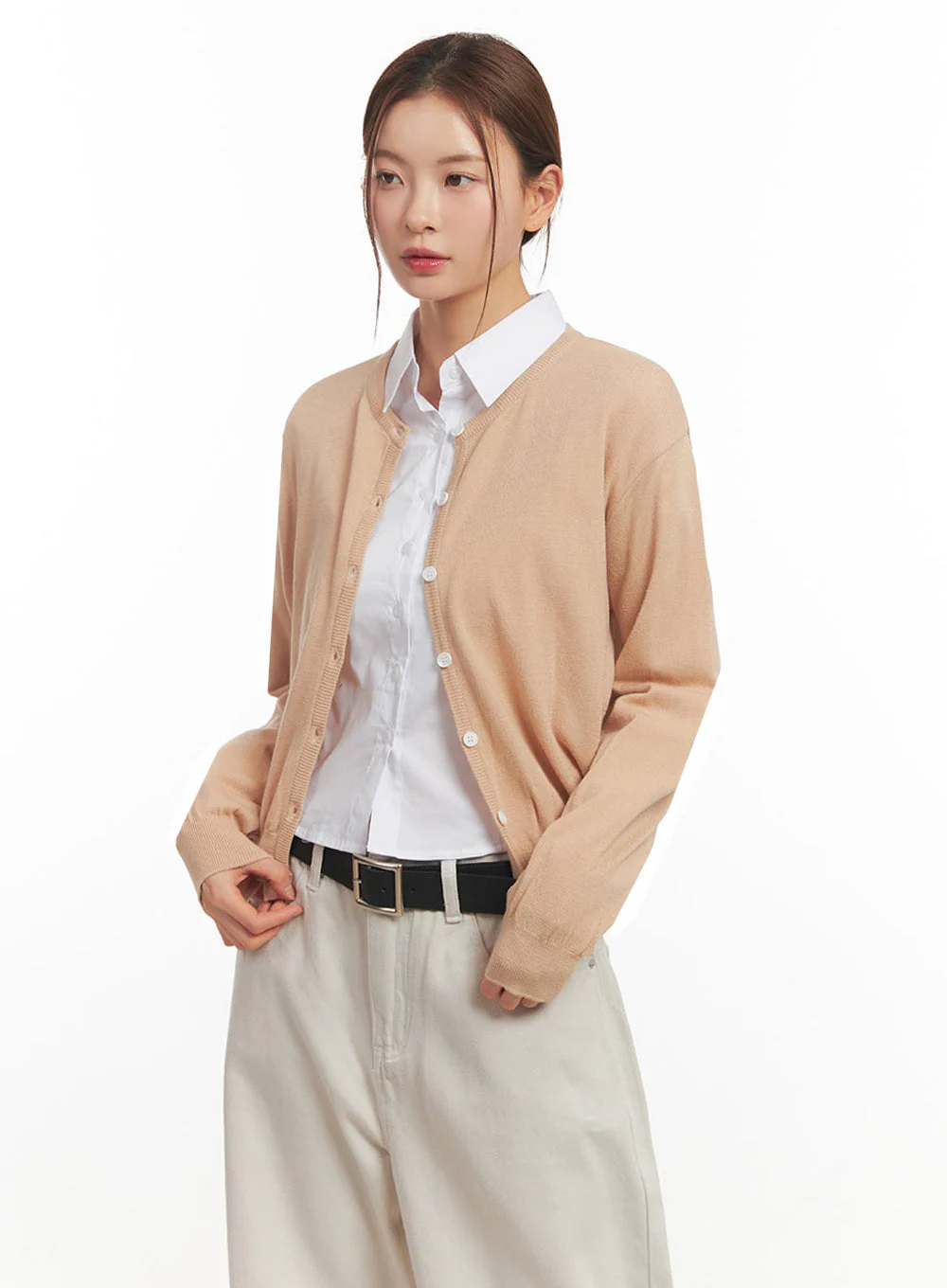 Classic Round Neck Cardigan IM513 - Image 7