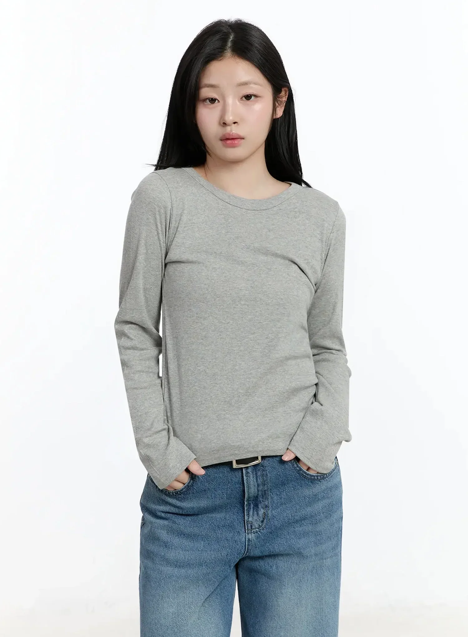 Classic Round Neck Long Sleeve Top IM519 - Image 2