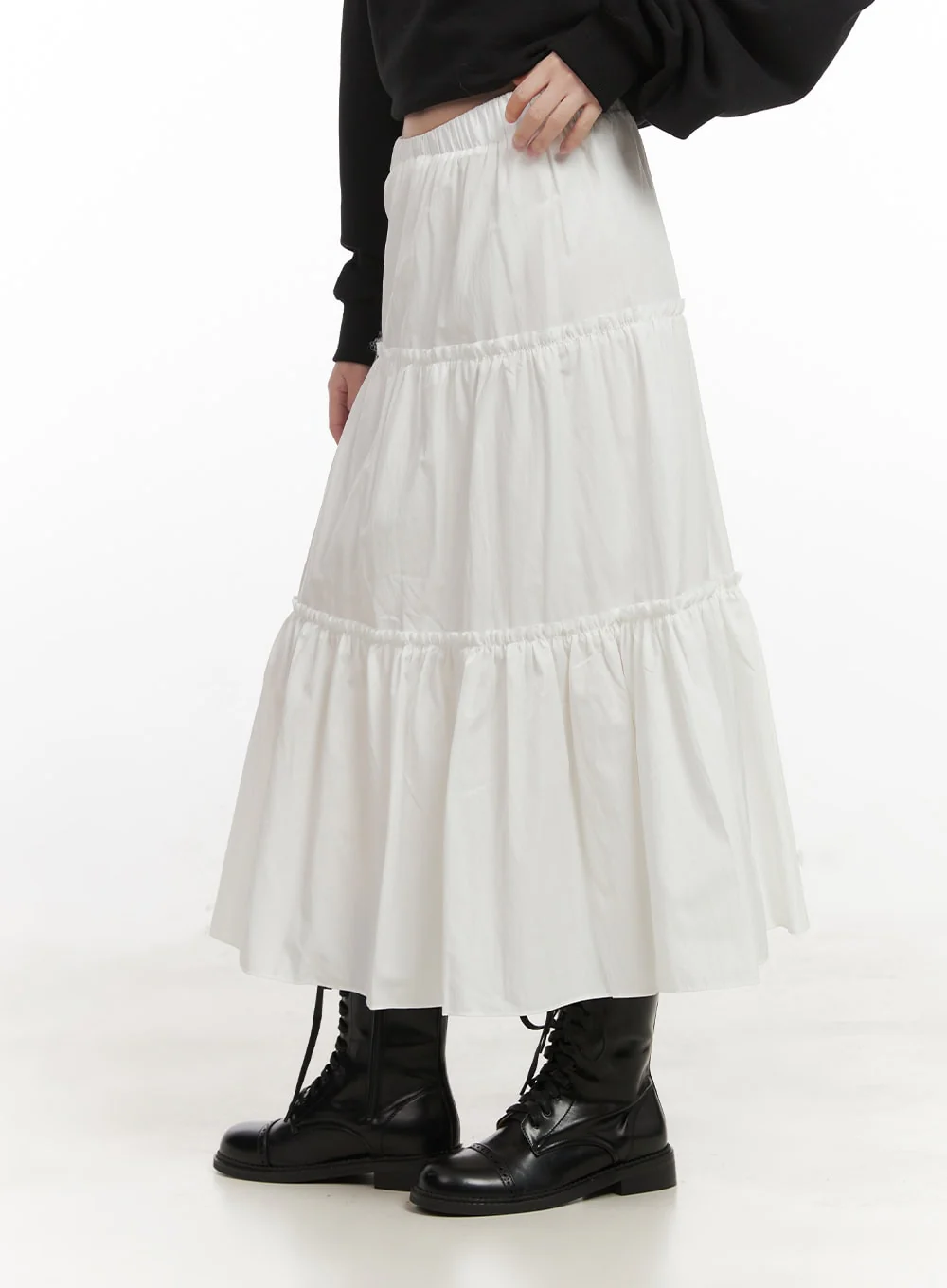Classic Ruffle Flare Maxi Skirt CJ523 - Image 3