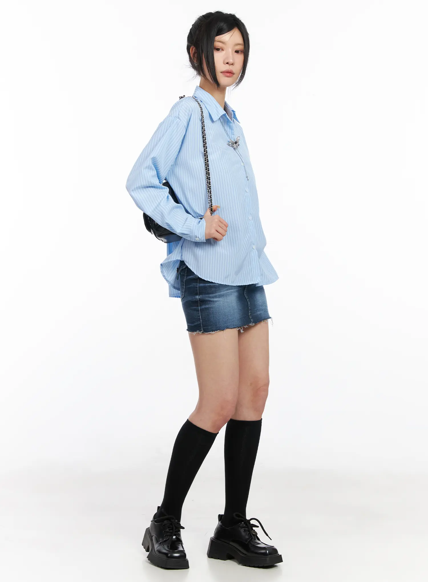 Classic Striped Button-Up Shirt CM516 - Image 3