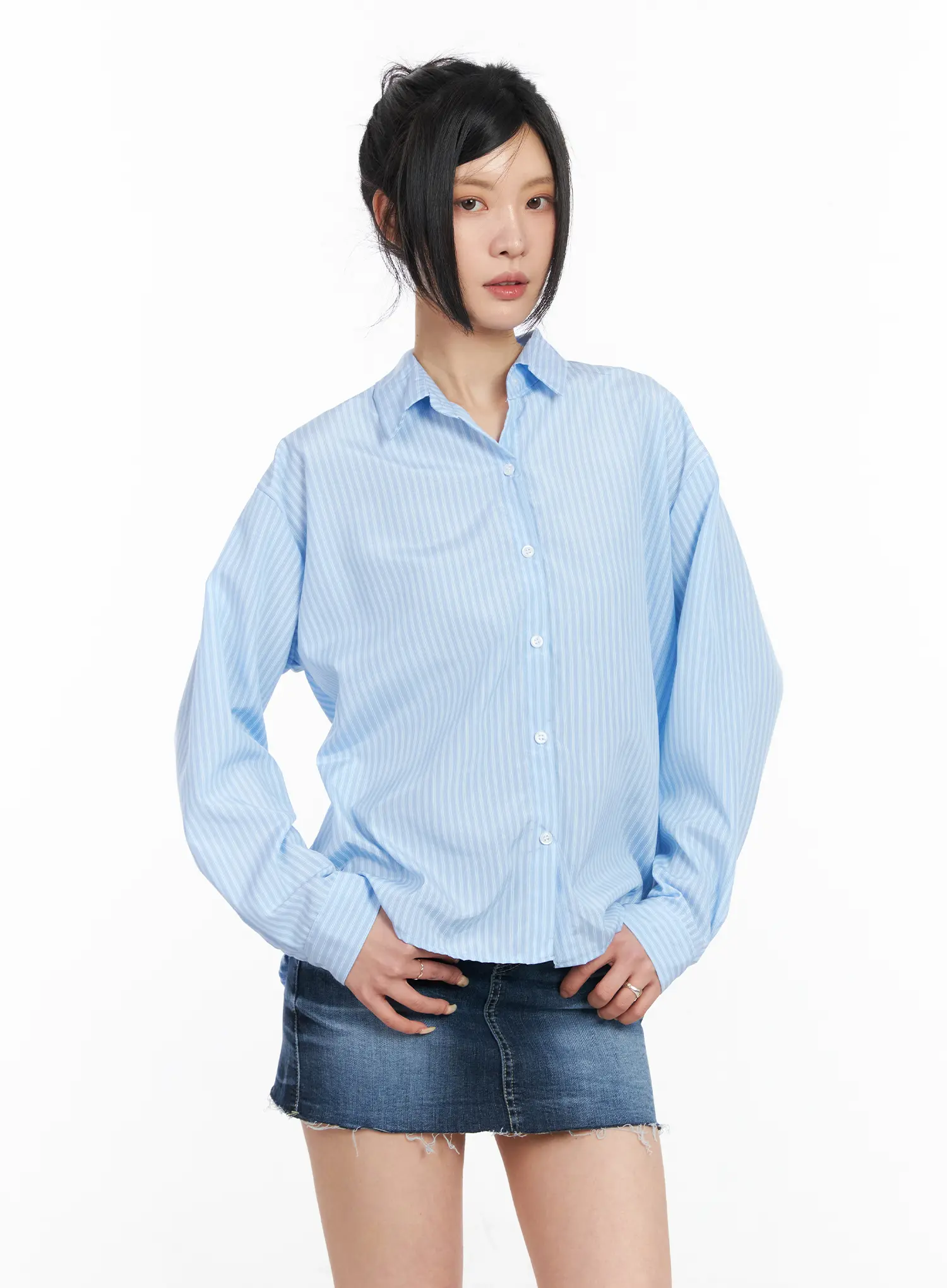 Classic Striped Button-Up Shirt CM516 - Image 5