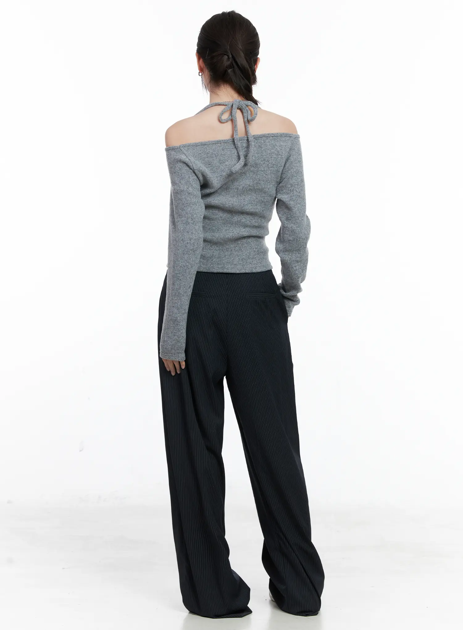 Classic Striped Wide Trousers CN518 - Image 7