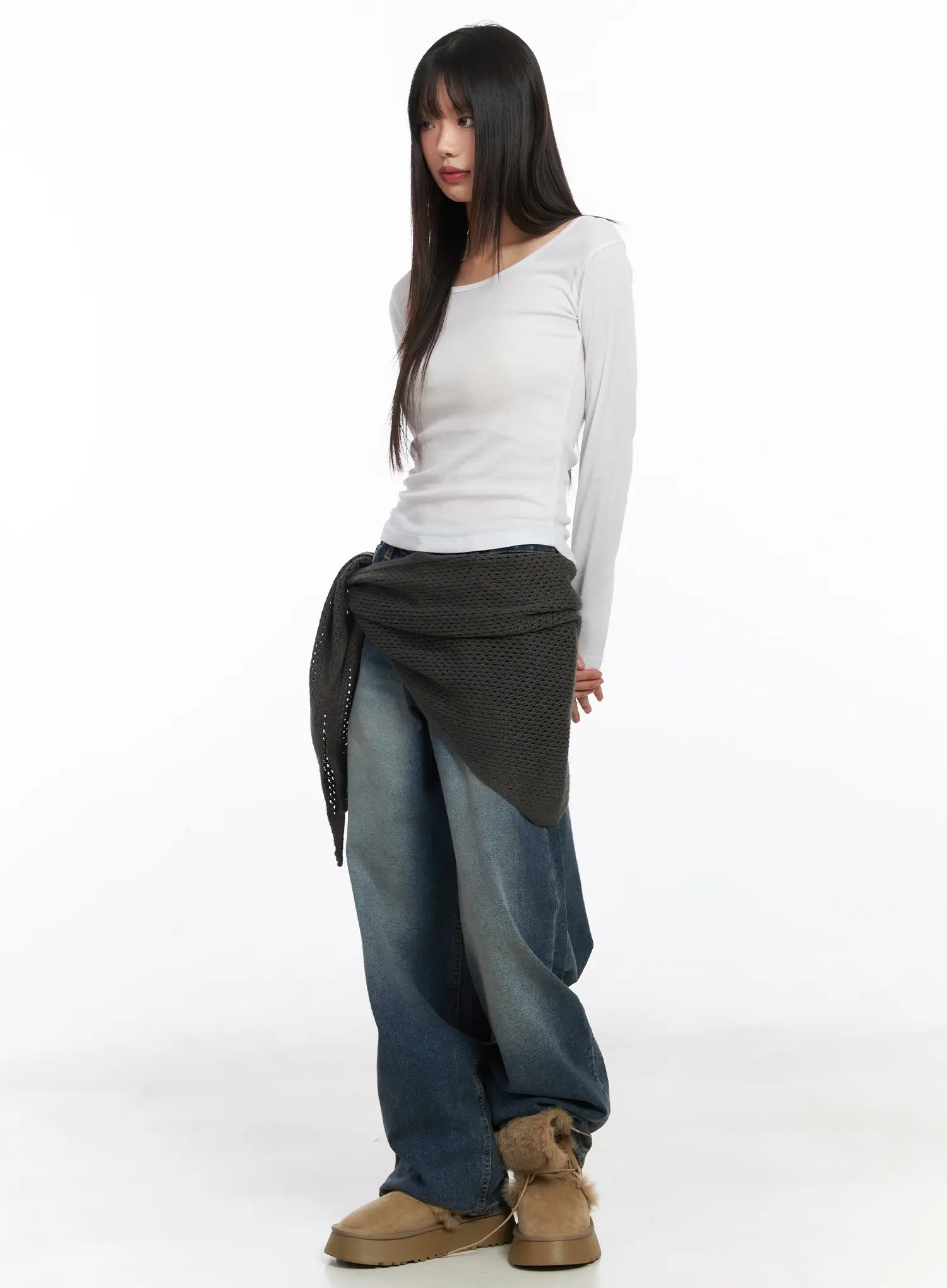 Classic U-Neck Long Sleeve Top CD518 - Image 2