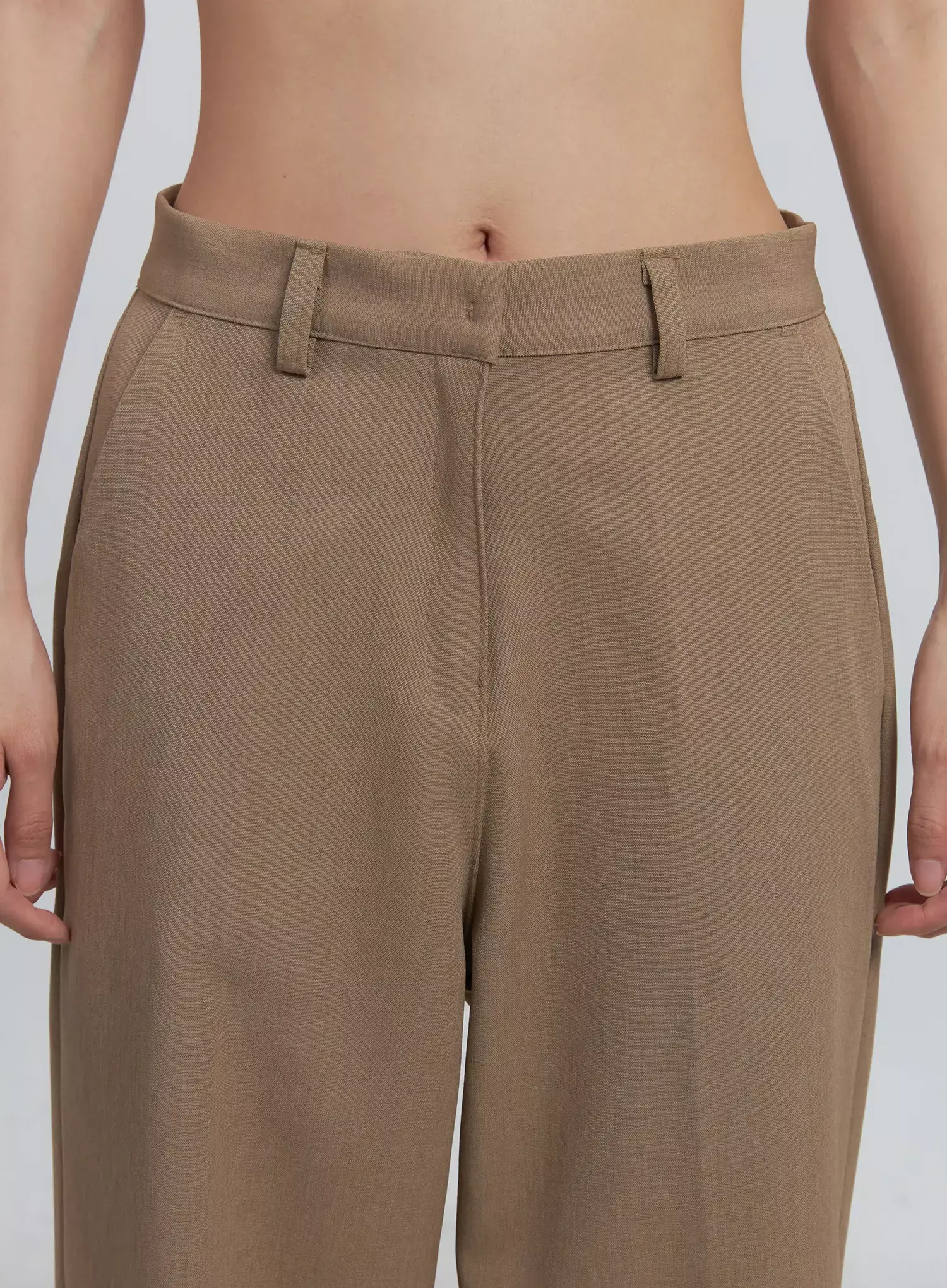 Classic Wide-Fit Slacks (Beige) IU512 - Image 5