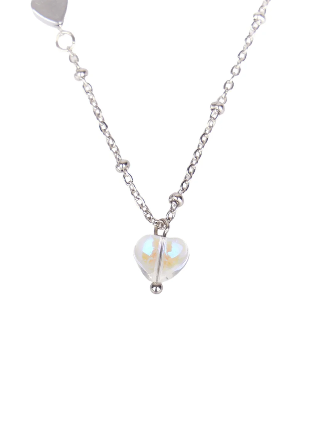 Clear Heart Necklace CF528 - Image 5