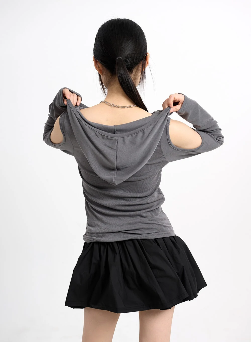 Cold Shoulder Hoodie CM415 - Image 7