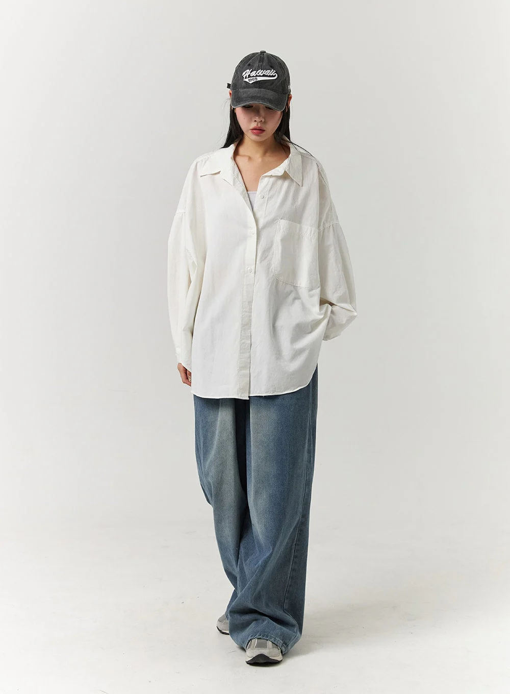 Collar Solid Button Long Sleeve Blouse CJ405 - Image 2