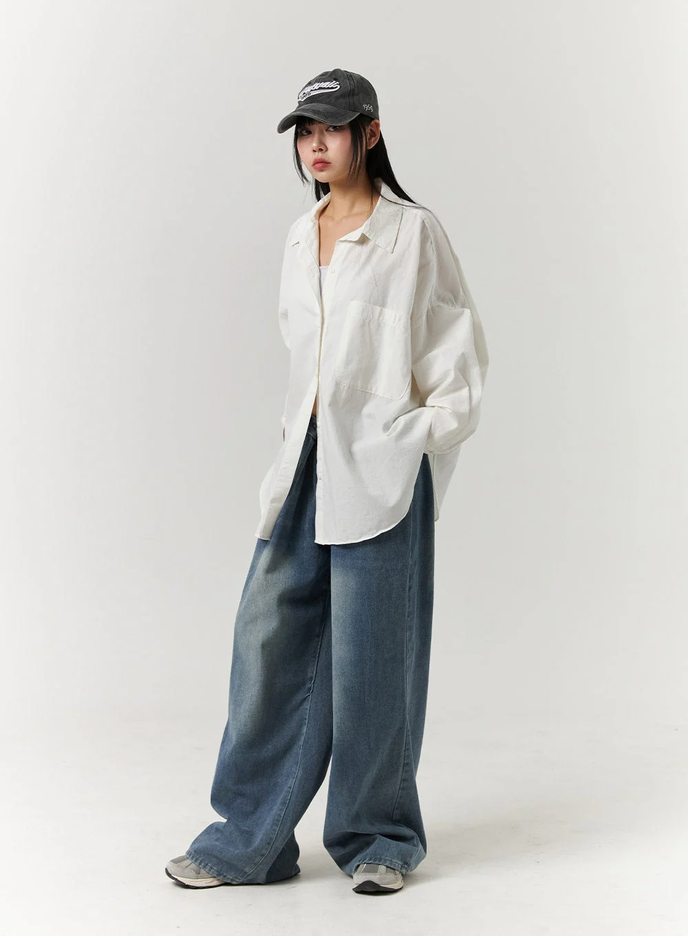 Collar Solid Button Long Sleeve Blouse CJ405 - Image 3