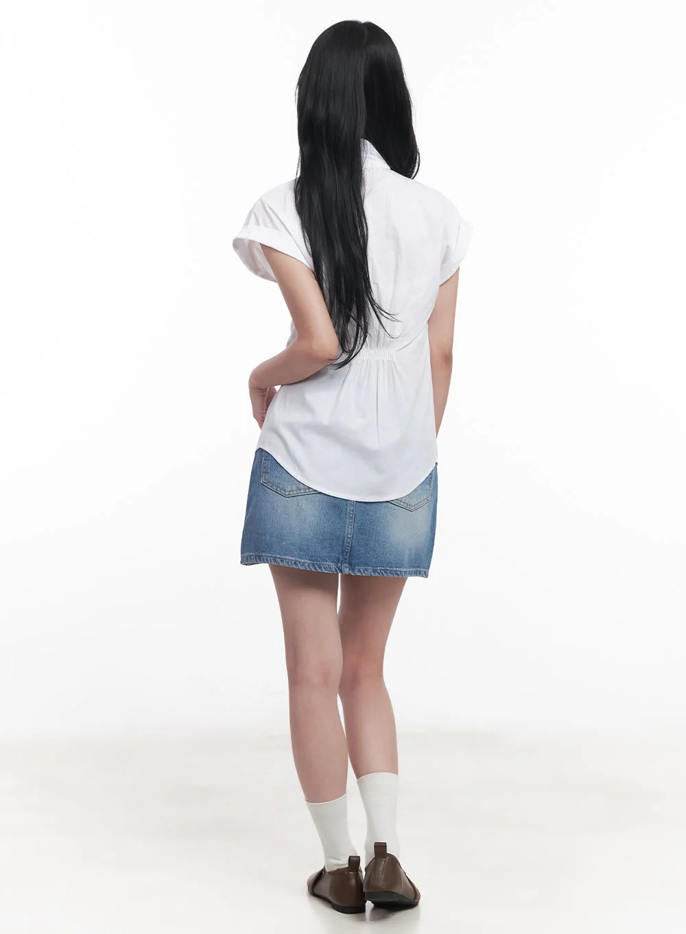 Collared Blouse Top Neck-Tie Set CY523 - Image 4