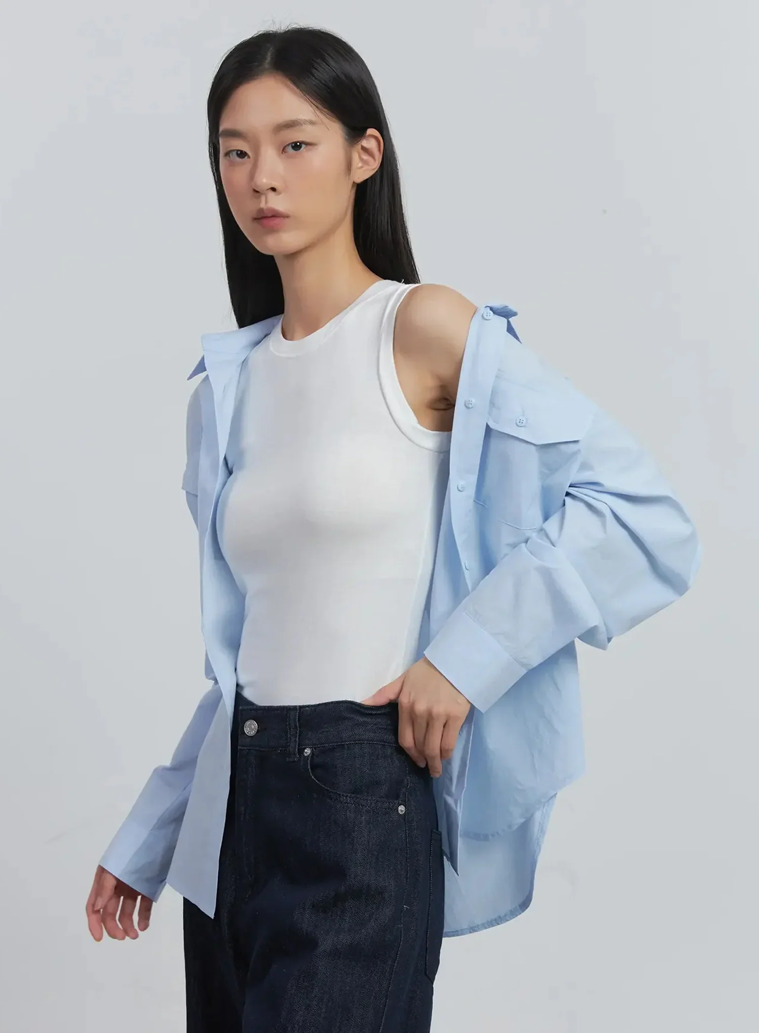 Collared Button-Up Shirt IU512