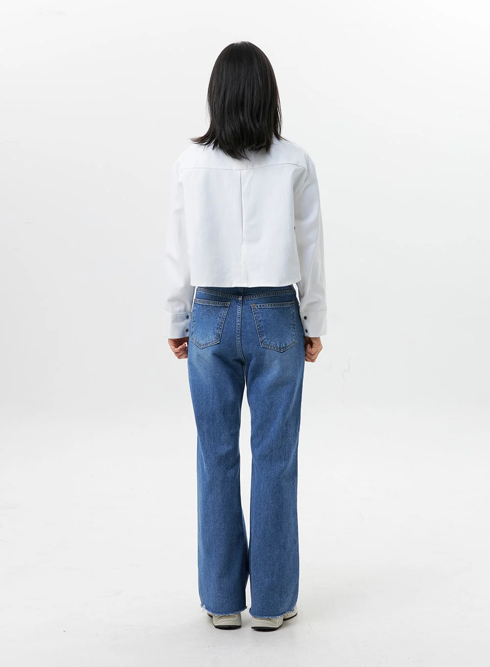 Collared Cotton Crop Jacket OG318 - Image 10