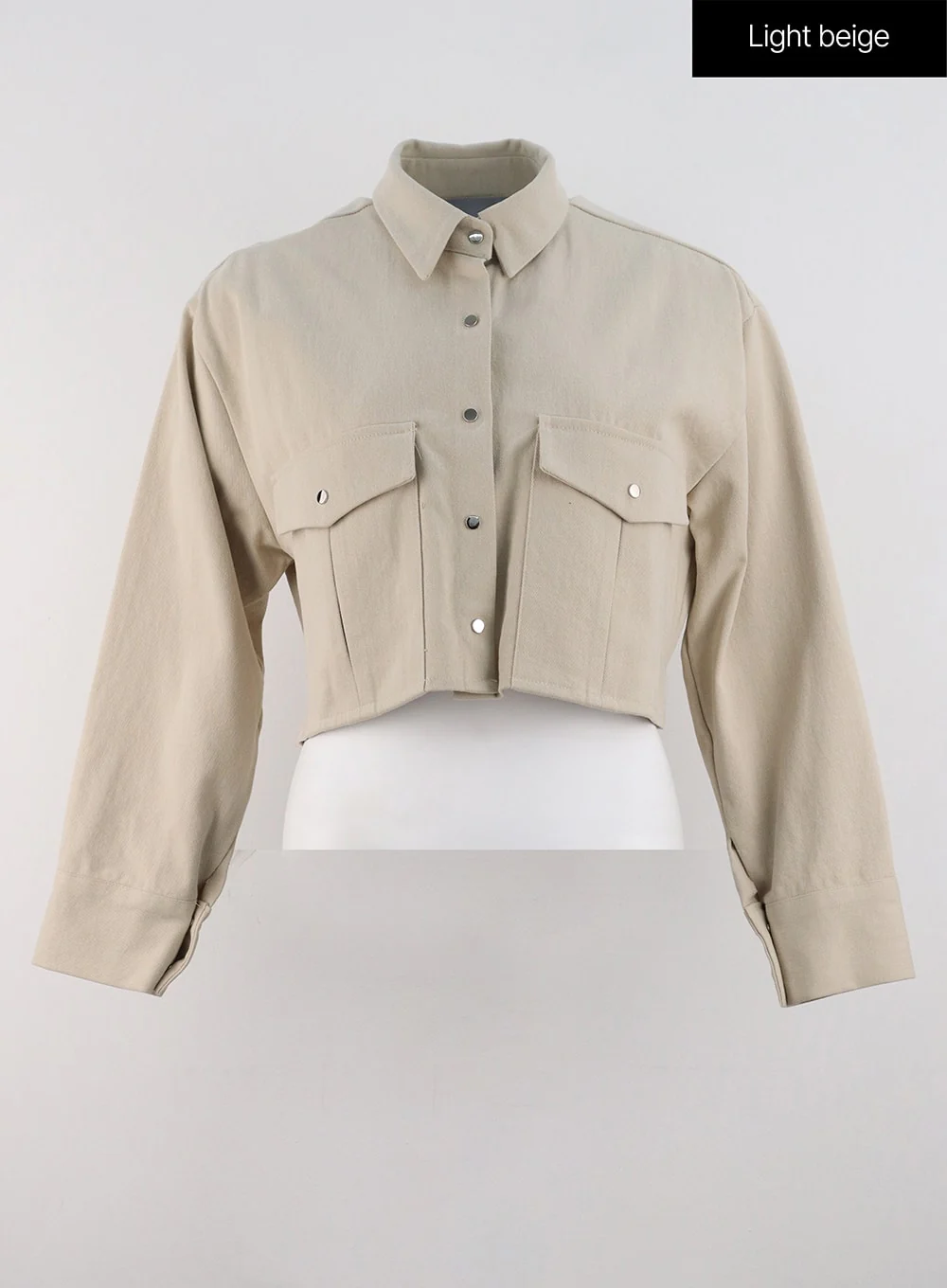 Collared Cotton Crop Jacket OG318 - Image 13