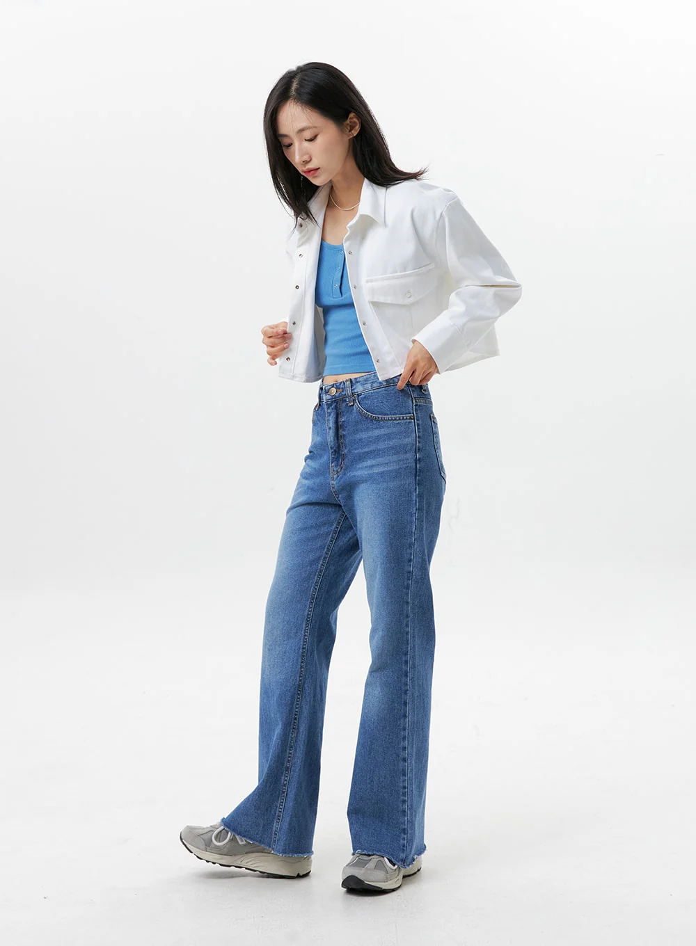 Collared Cotton Crop Jacket OG318 - Image 5