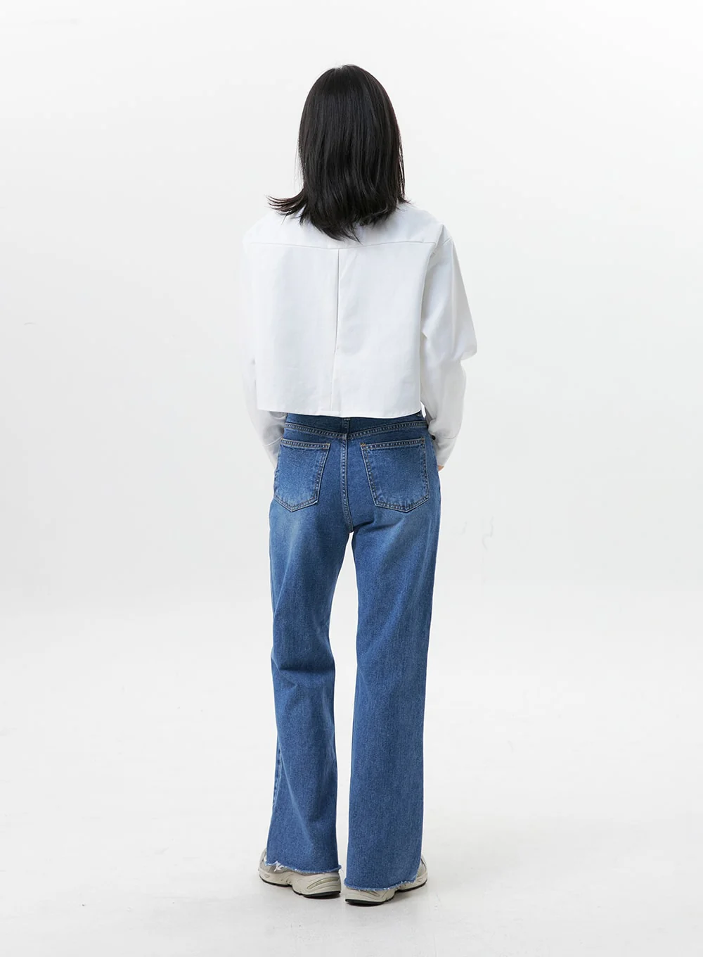 Collared Cotton Crop Jacket OG318 - Image 6
