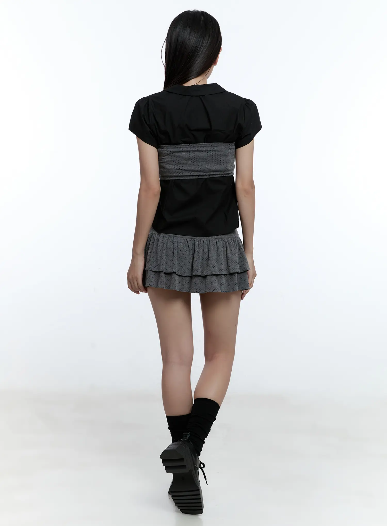 Collared Short-Sleeve Shirt CU527 - Image 3