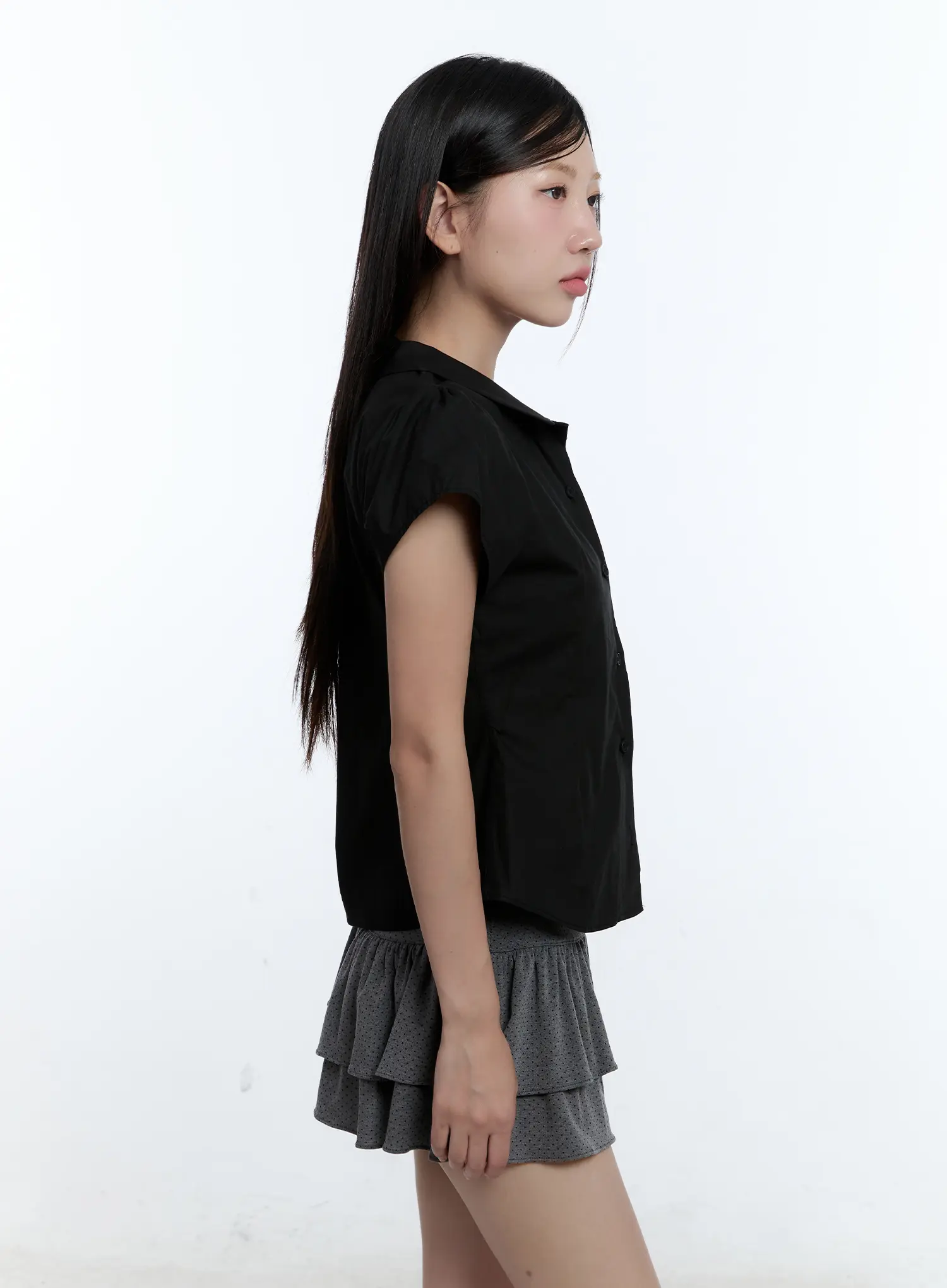 Collared Short-Sleeve Shirt CU527 - Image 4
