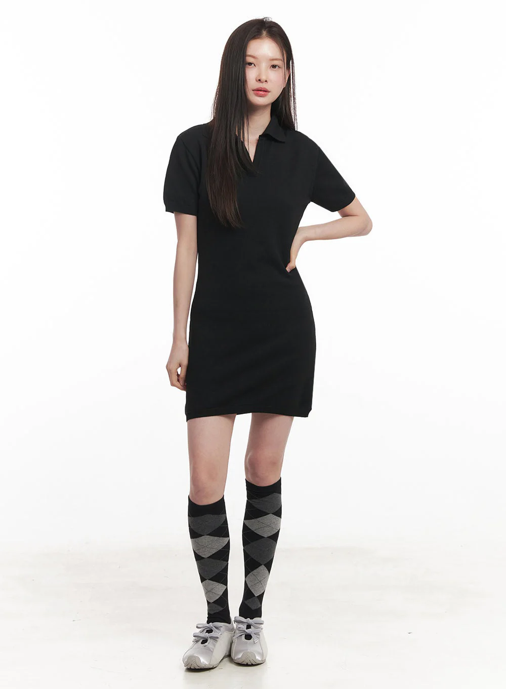 Collared Slim Mini Dress IY509 - Image 15