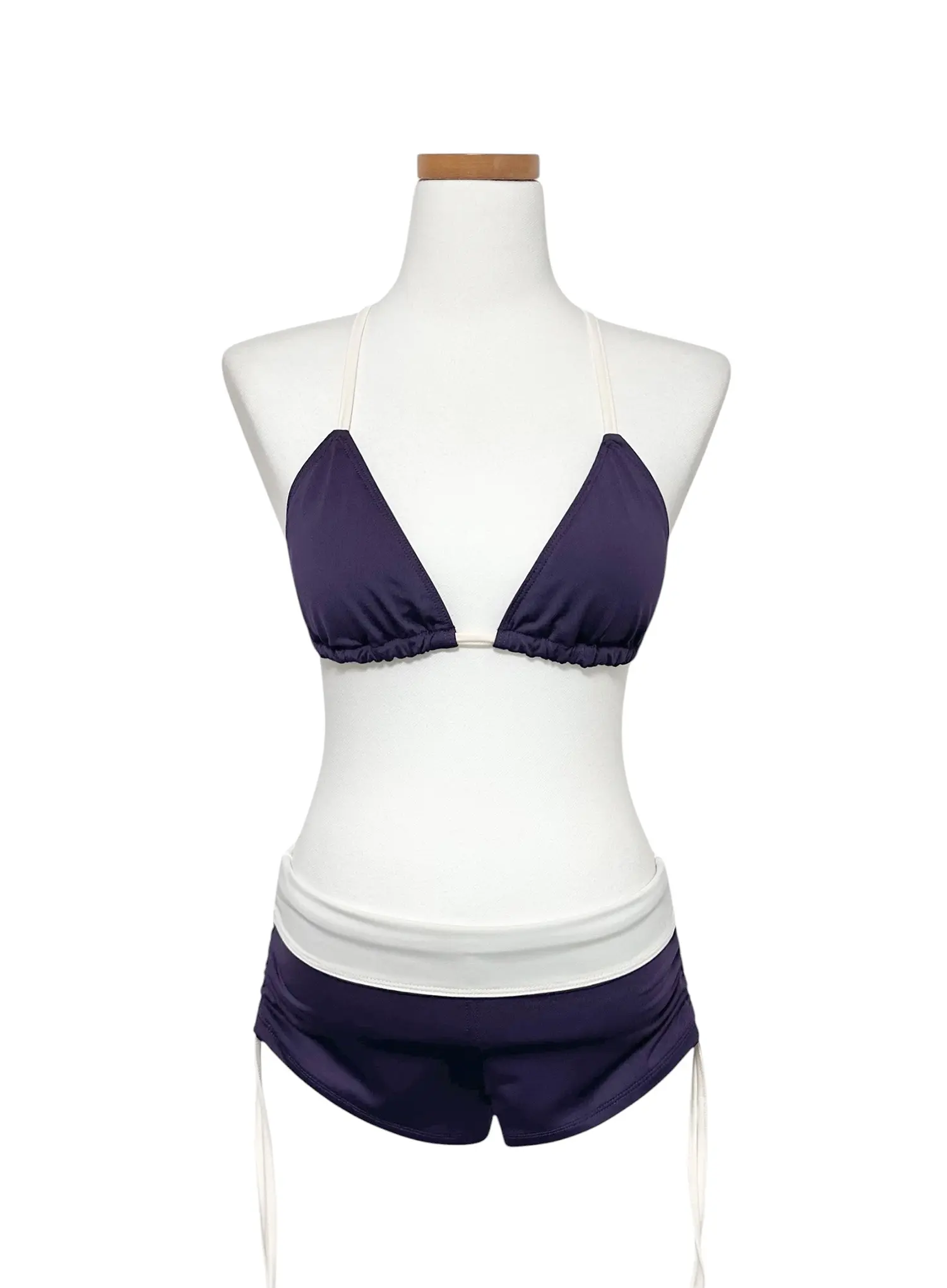 Color Block Foldover Short Bikini Set IY514 - Image 6