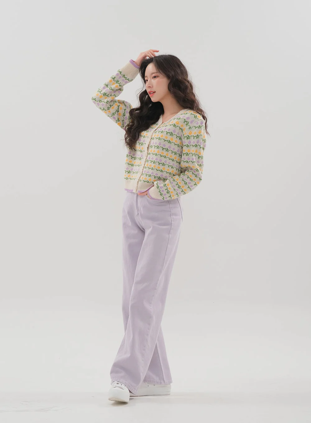 Color Wide Leg Pants B1801 - Image 10