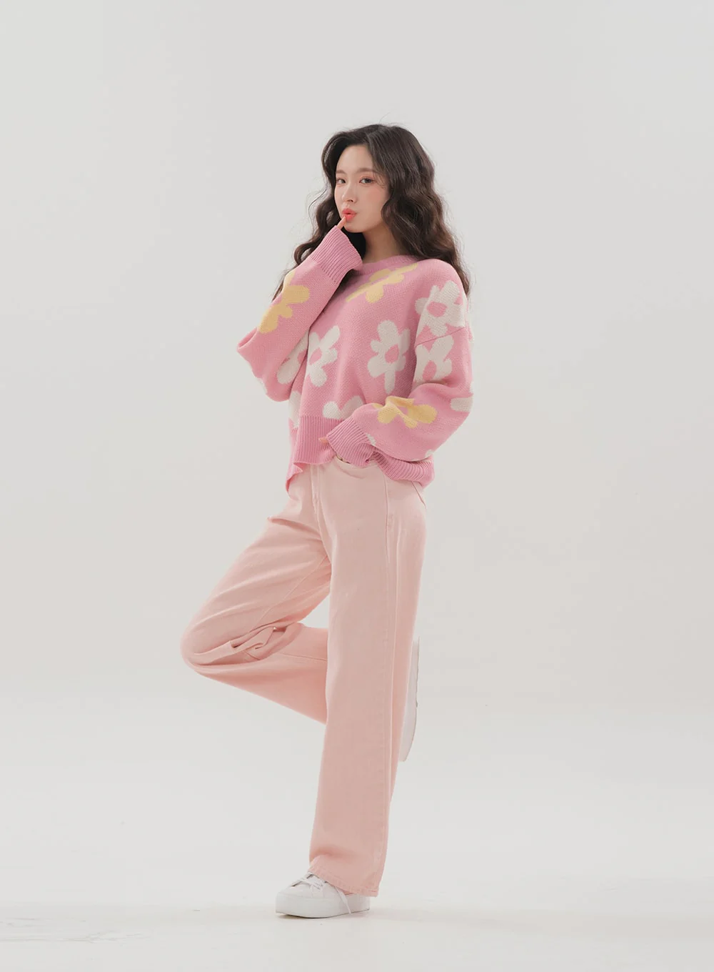 Color Wide Leg Pants B1801 - Image 20