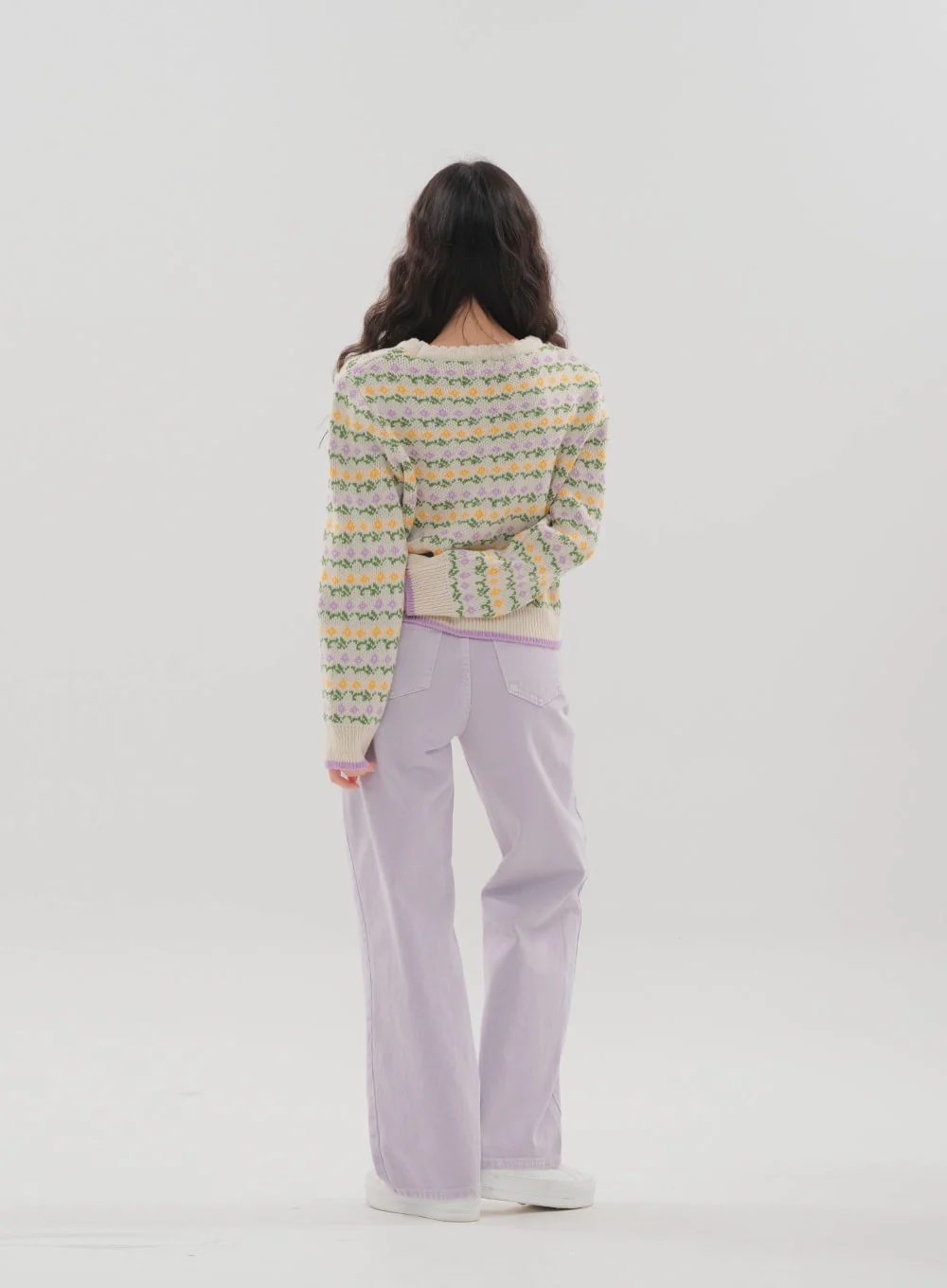 Color Wide Leg Pants B1801 - Image 9