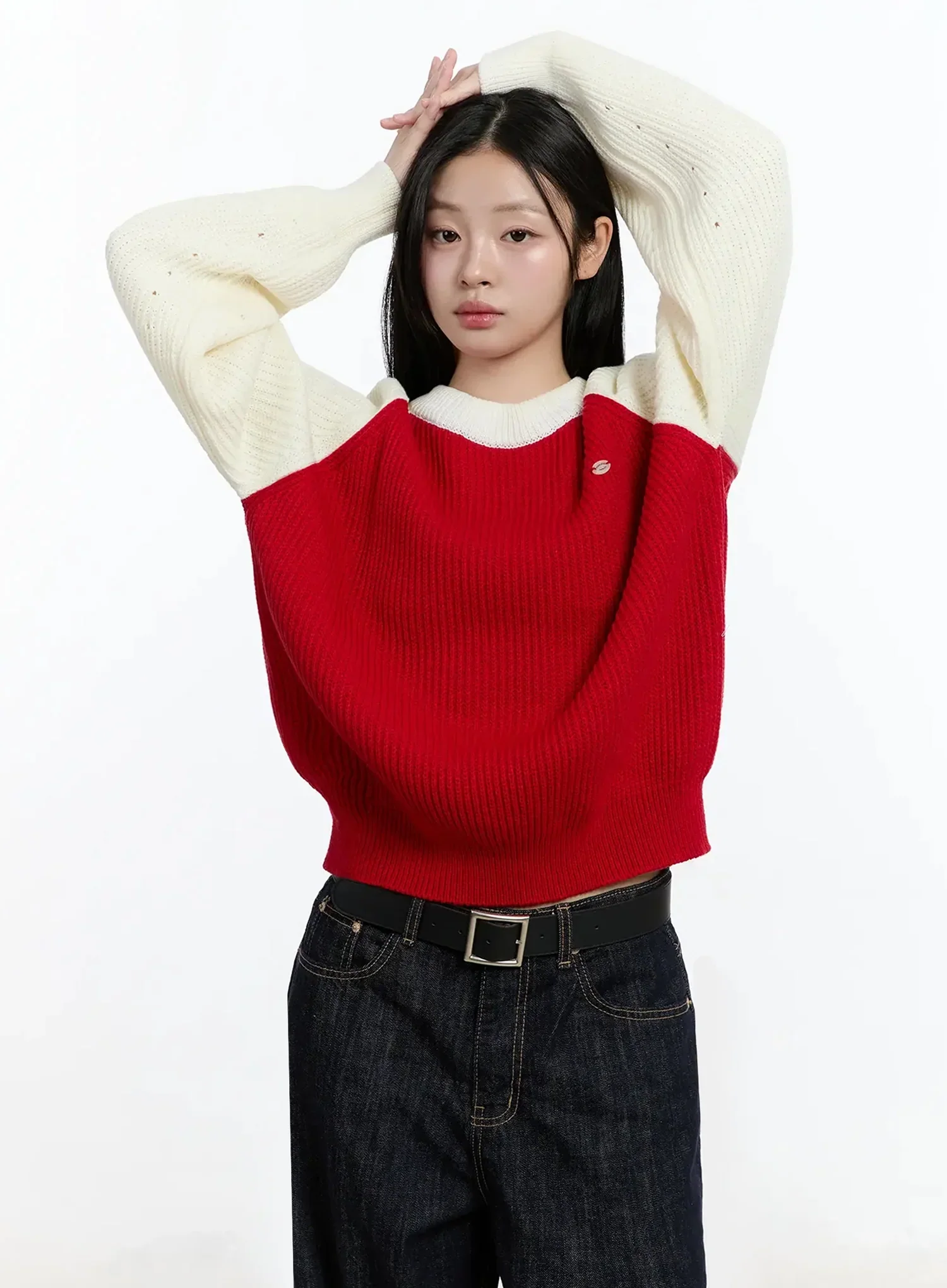 Colorblock Knit Sweater IM519 - Image 2