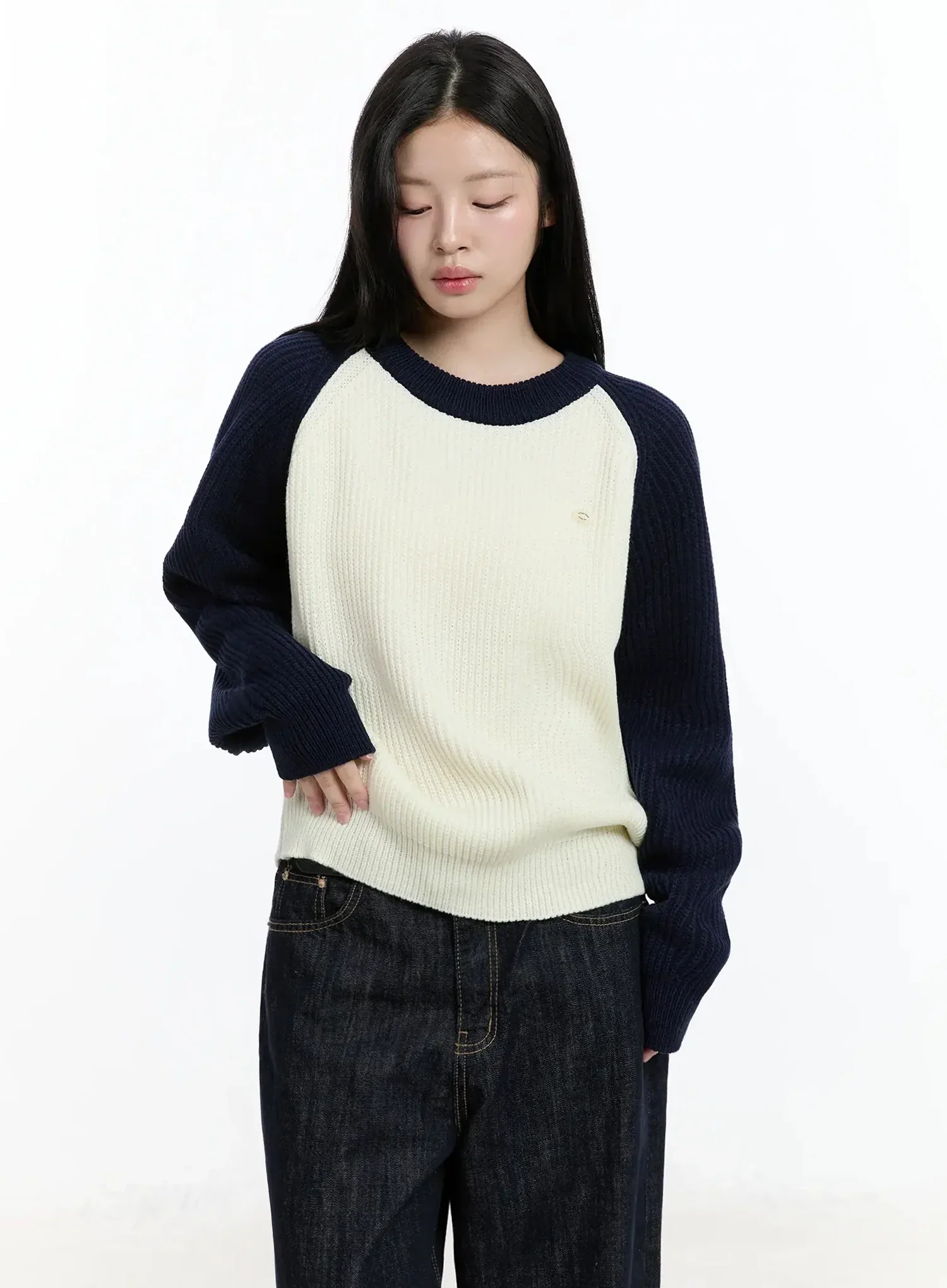 Colorblock Knit Sweater IM519 - Image 7