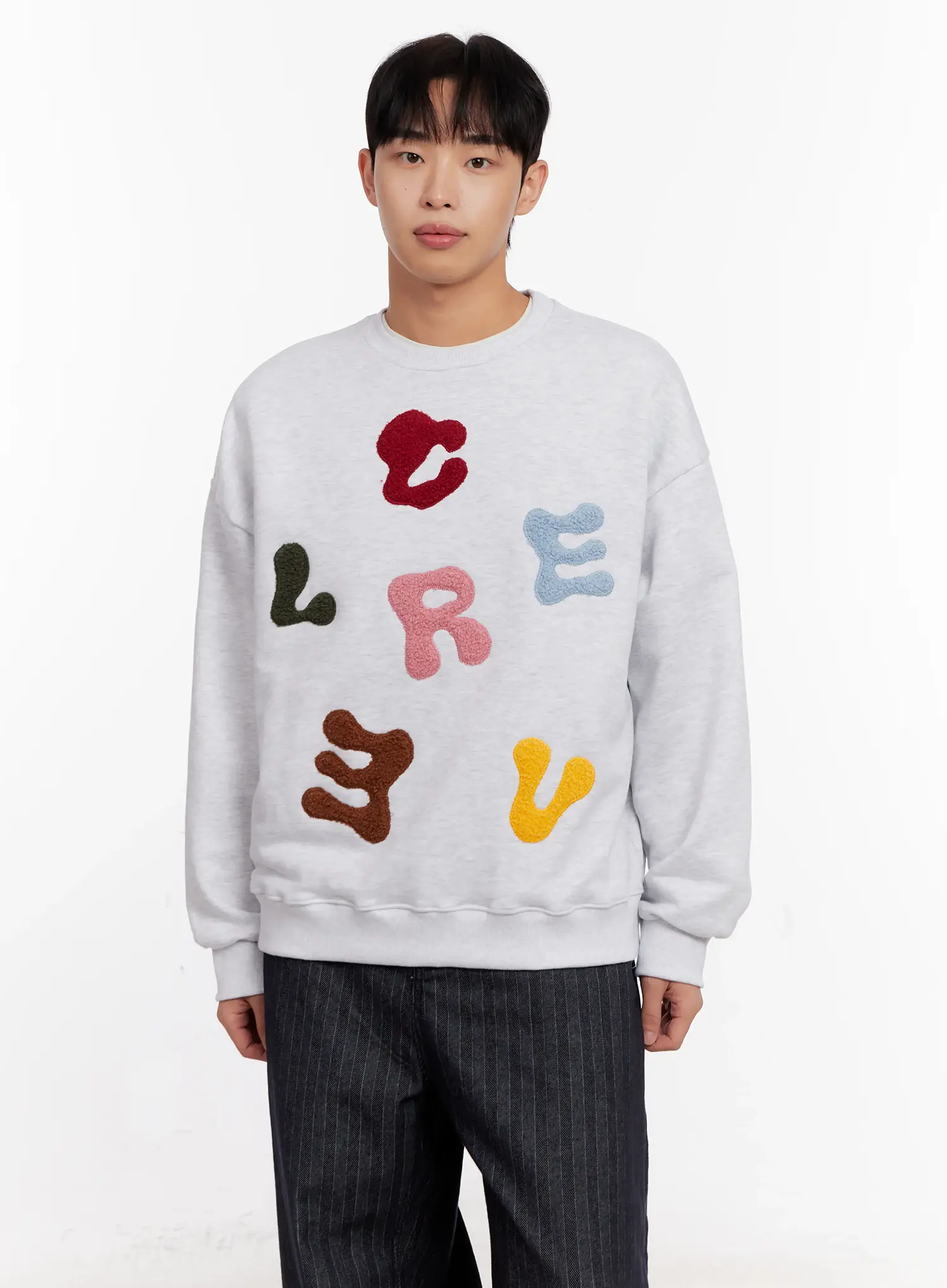 Colorful Patched Graphic Sweatshirt IO523