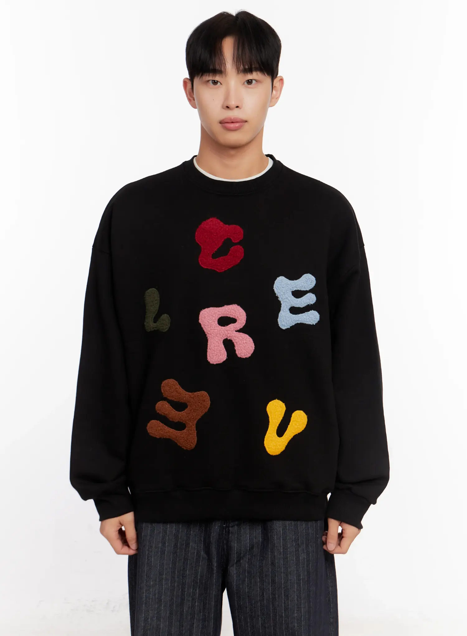 Colorful Patched Graphic Sweatshirt IO523 - Image 12