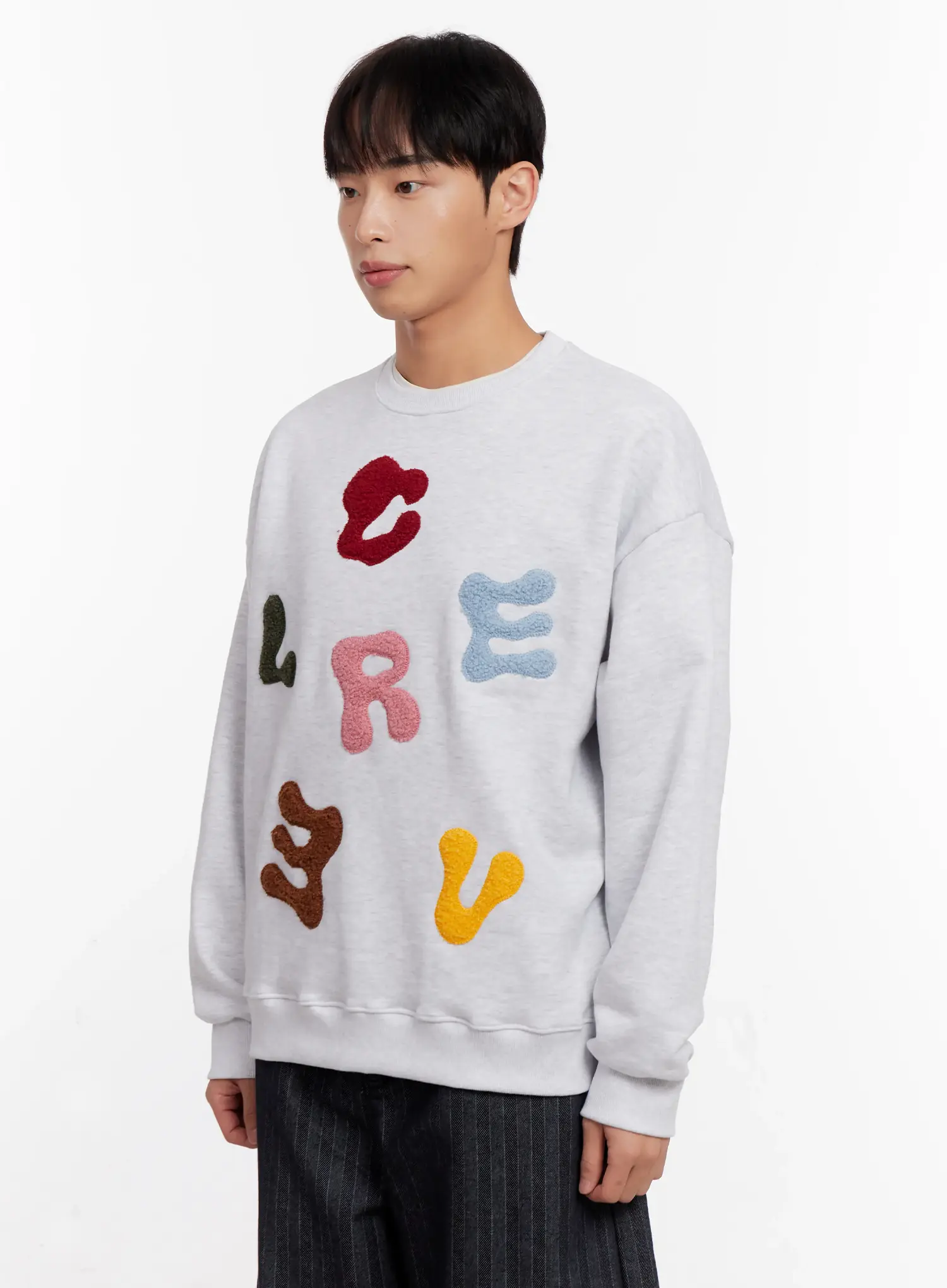 Colorful Patched Graphic Sweatshirt IO523 - Image 4