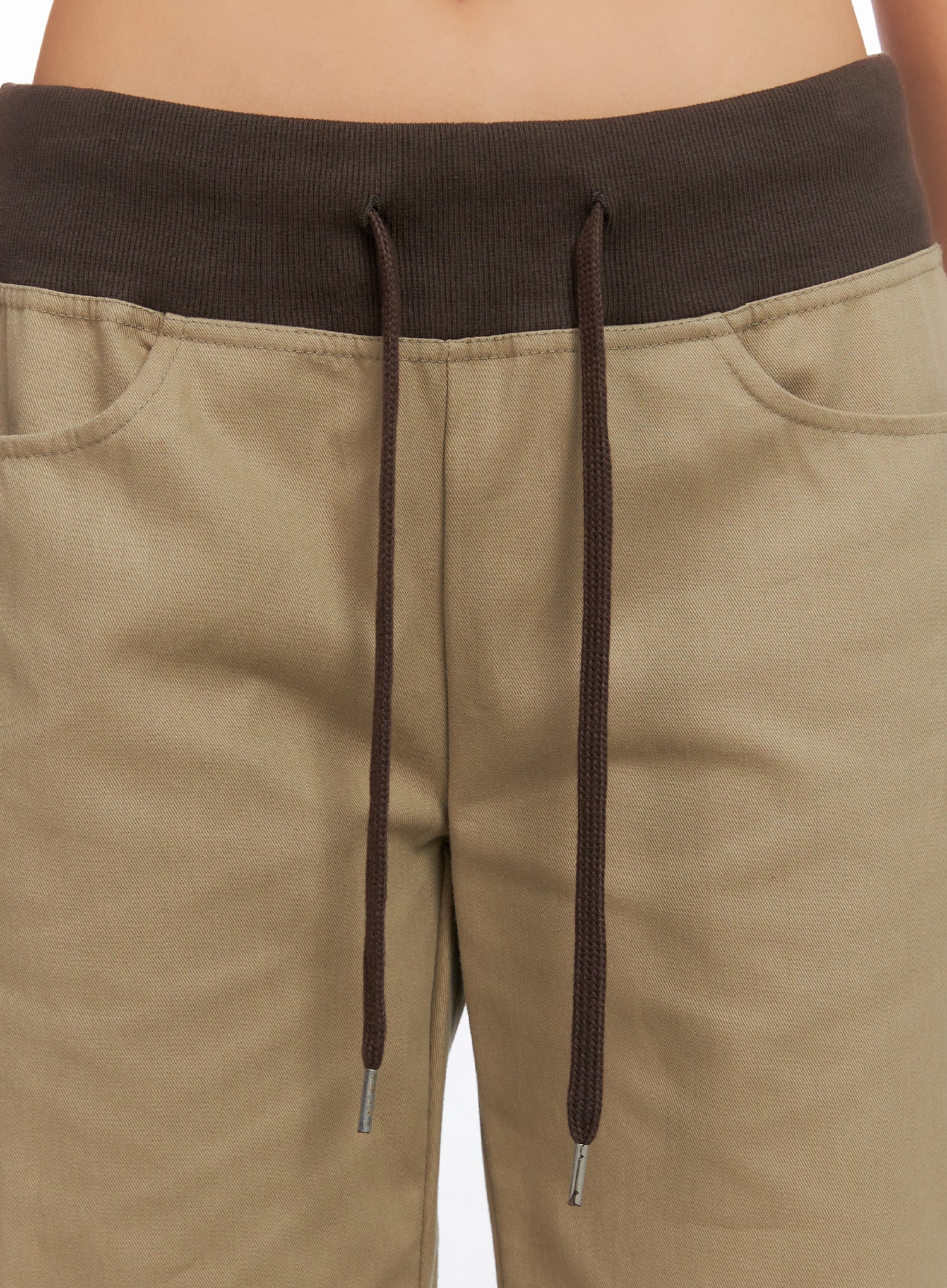 Contrast Bootcut Cotton Pants CO515 - Image 3