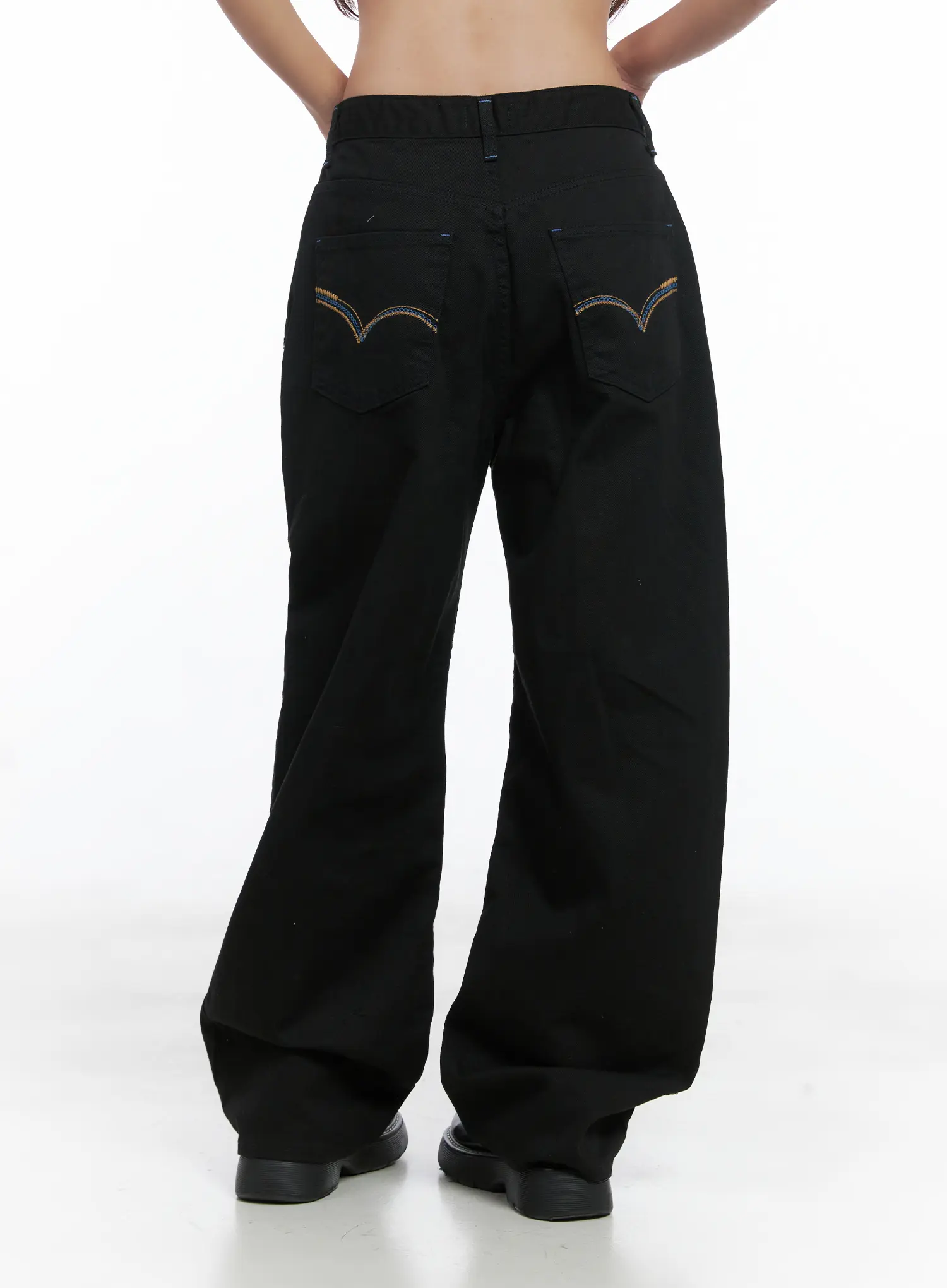 Contrast Stitch Wide-Leg Pants CS502 - Image 6