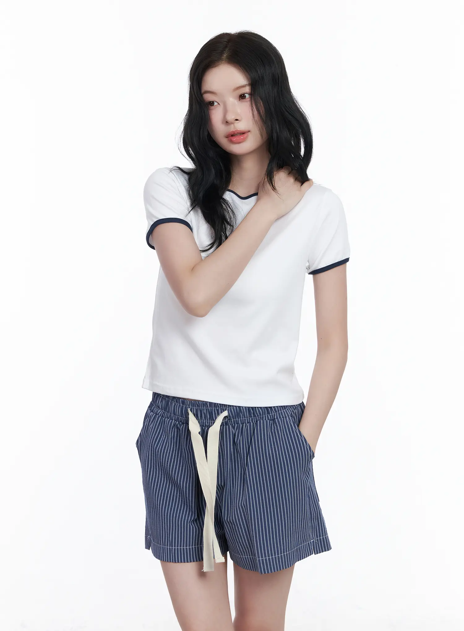 Contrast Trim Short Sleeve Tee CA509 - Image 5