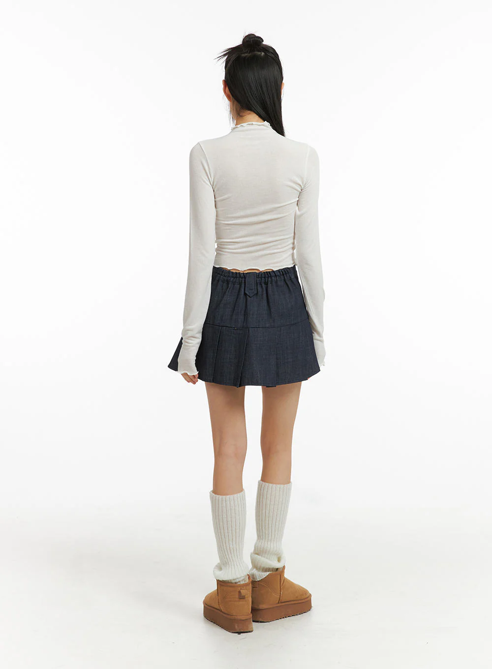 Contrasting Binding Turtleneck Long Sleeve Top CJ415 - Image 7