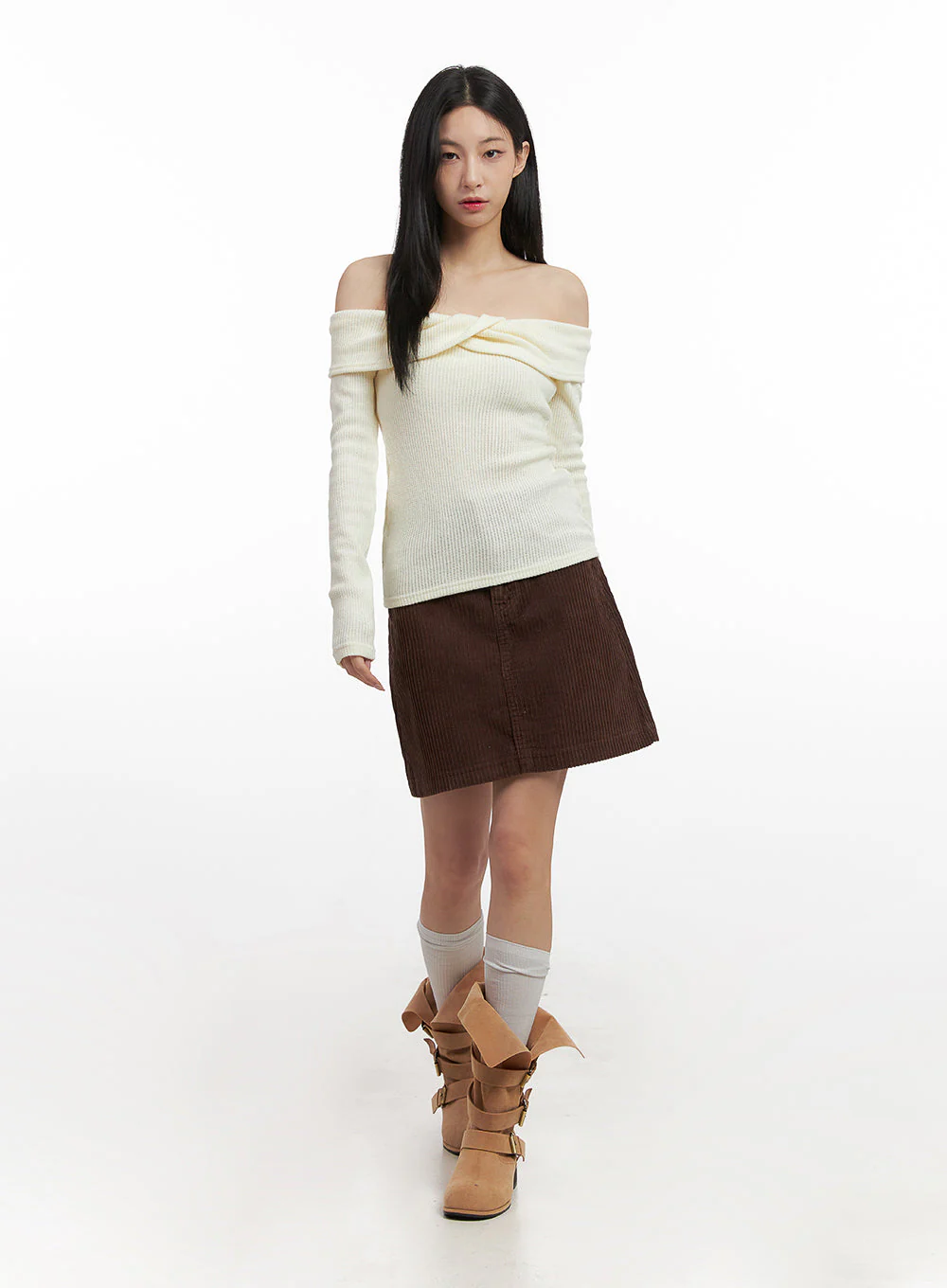 Corduroy Midi Skirt CN426 - Image 2