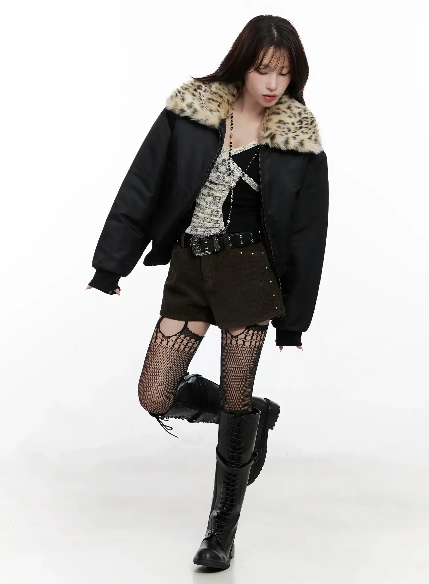 Corduroy Studded Shorts IN525 - Image 6