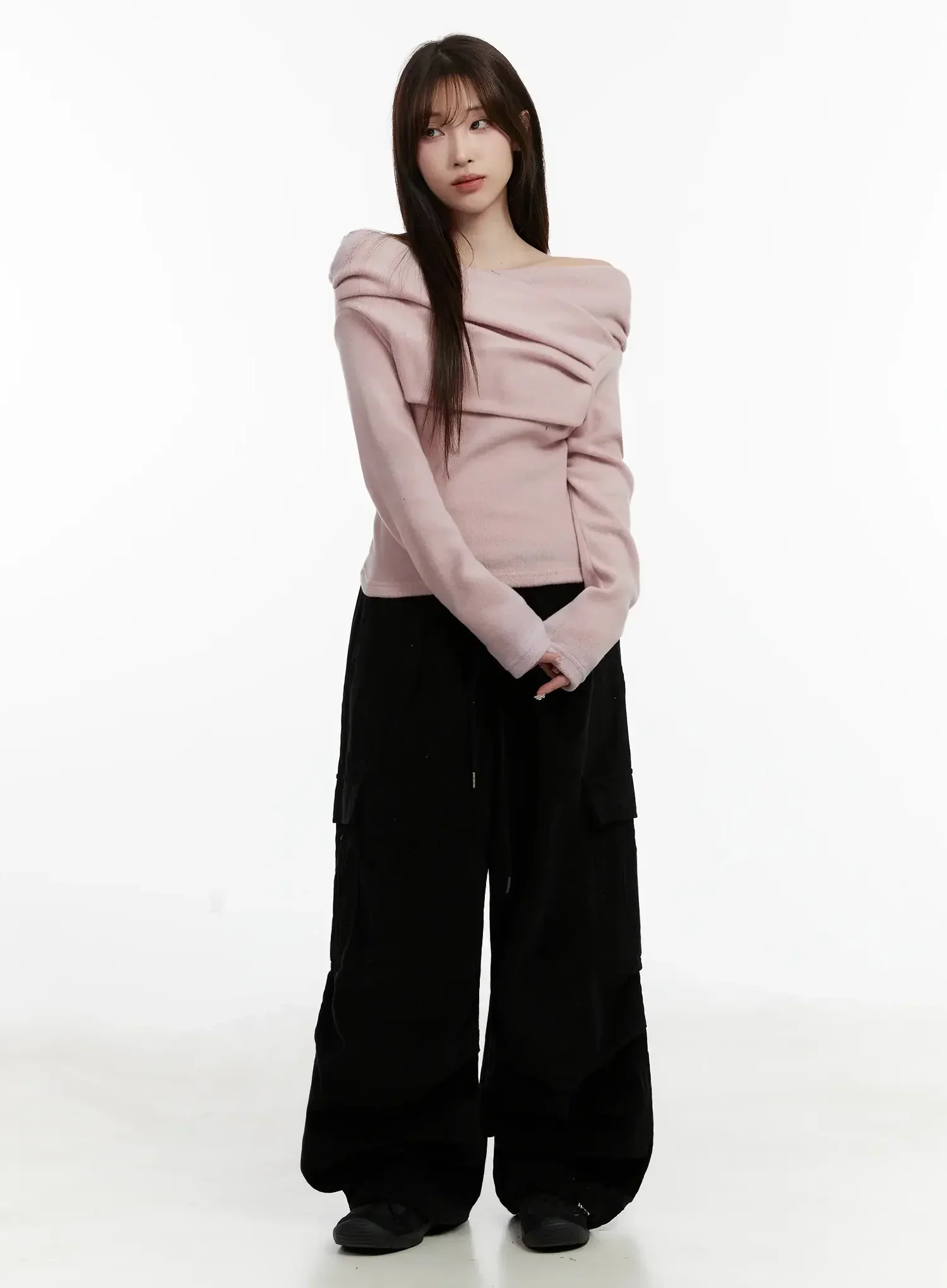 Corduroy Wide Cargo Pants IJ521 - Image 3